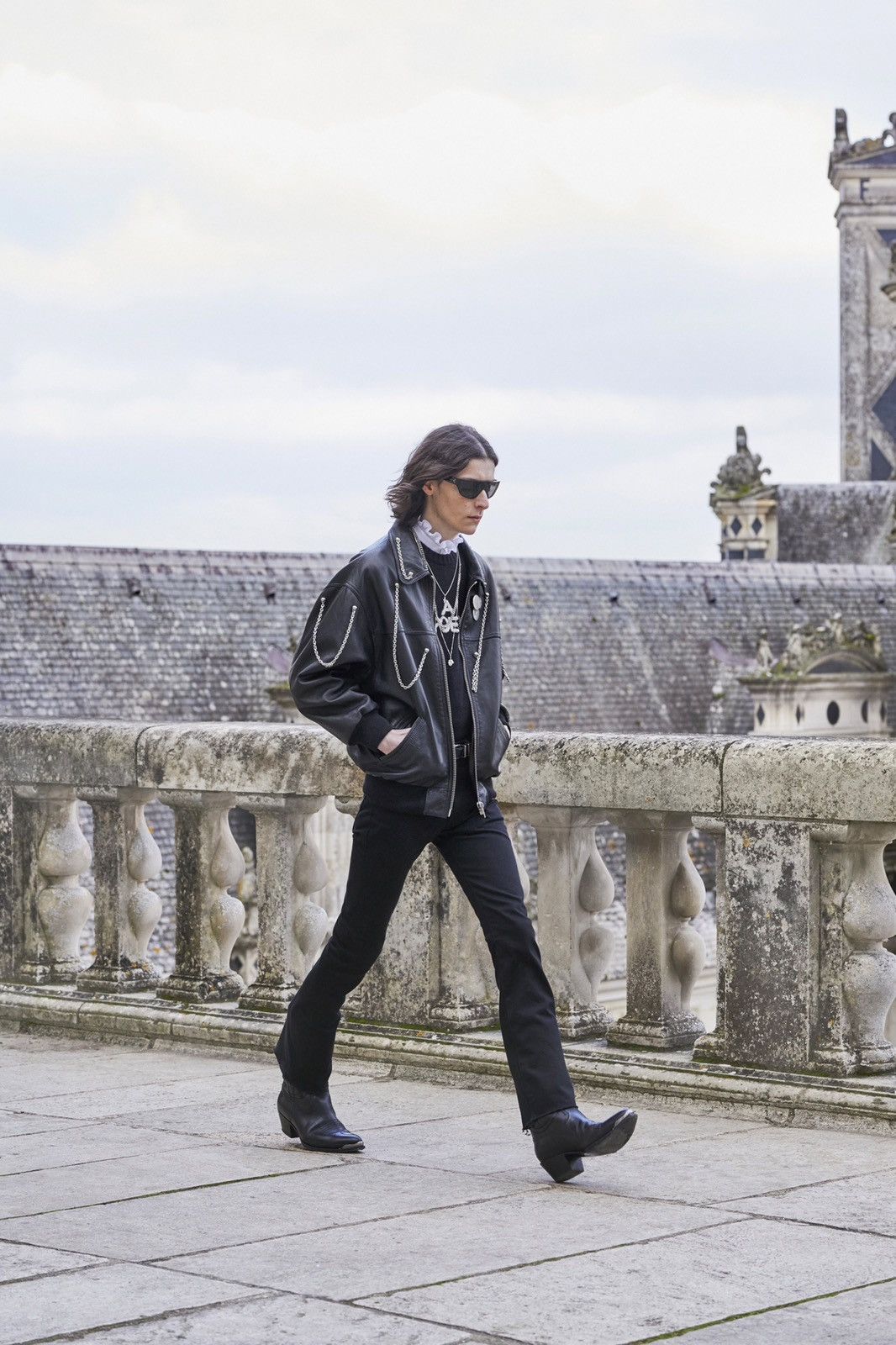 Celine × Hedi Slimane CELINE Oversized chains Leather Blouson Jacket Size US M / EU 48-50 / 2 - 10 Thumbnail