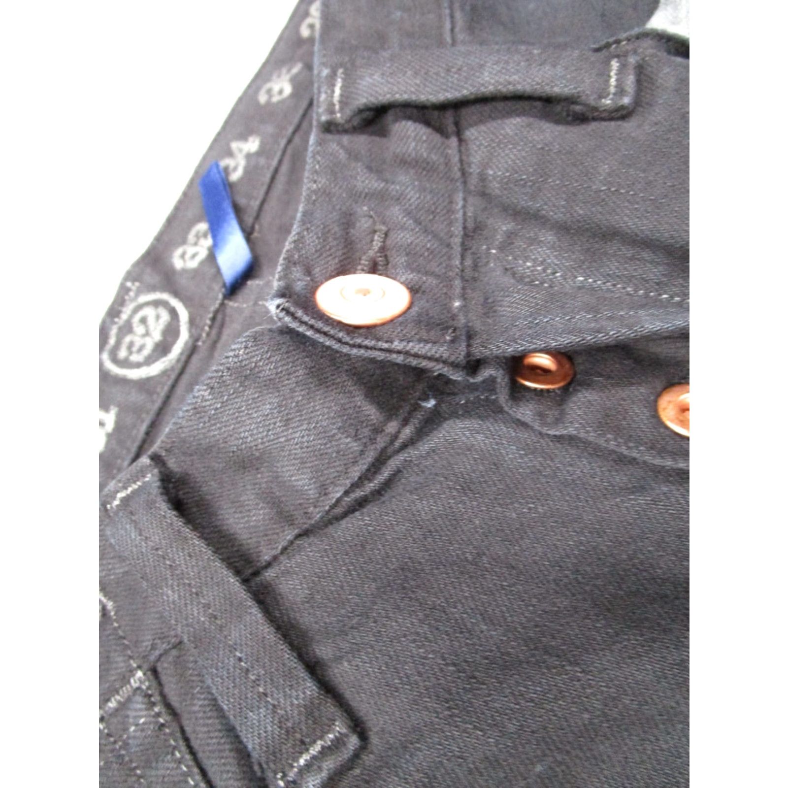Vintage Earnest Sewn Men's Black Denim Jeans Fulton 92 Straight 32x27 Classic Fit Size US 32 / EU 48 - 5 Thumbnail