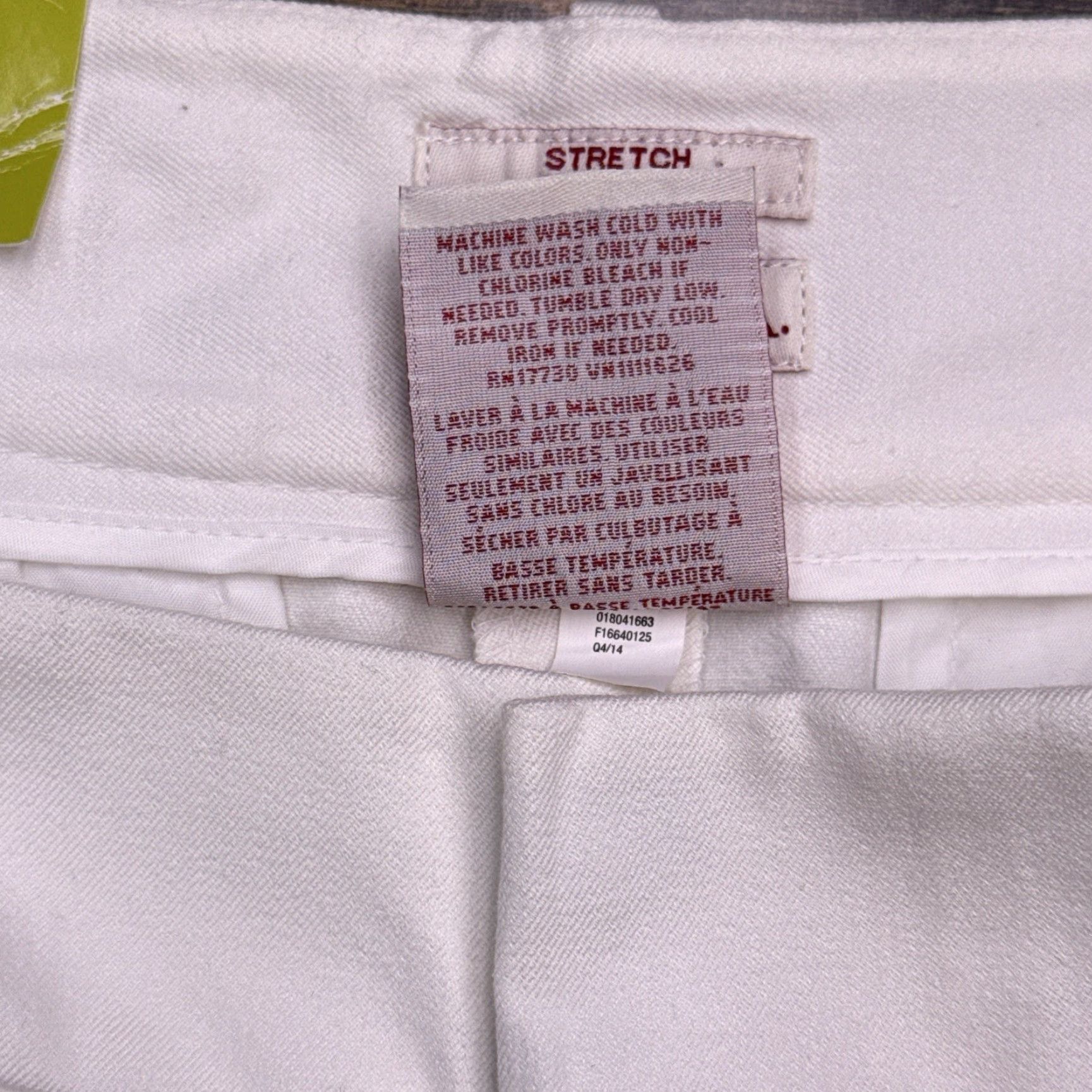 Merona Merona Ankle Pants Womens 10 White Mid Rise Modern Fit Tapered Leg Flat Front Zip Twill Cotton Spandex Machine Washable Size 32" / US 10 / IT 46 - 5 Thumbnail