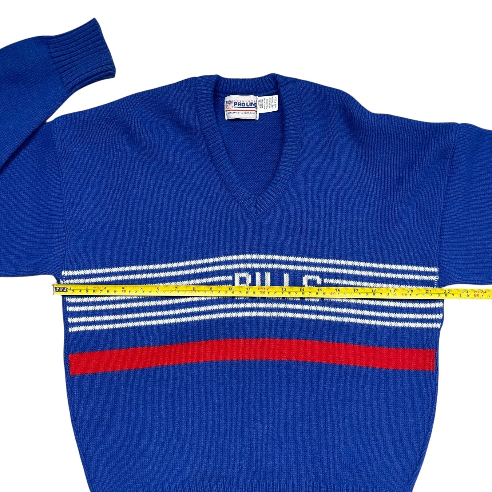 NFL VTG 90s BUFFALO BILLS CLIFF ENGLE WOOL KNIT SWEATER SIZE M Size US M / EU 48-50 / 2 - 6 Thumbnail