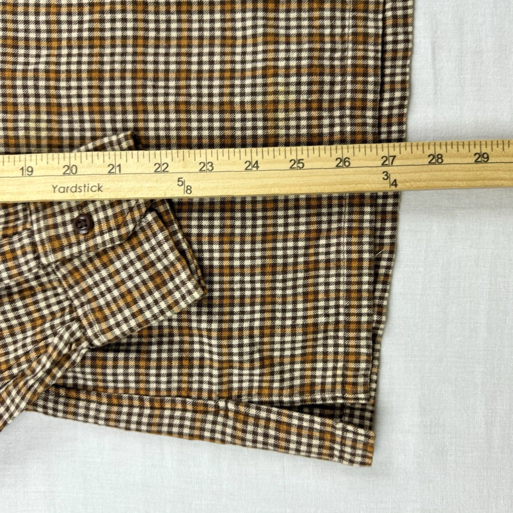 Sears VINTAGE Sears Flannel Shirt Adult Medium Brown Plaid Collared Button Up Size US M / EU 48-50 / 2 - 6 Thumbnail