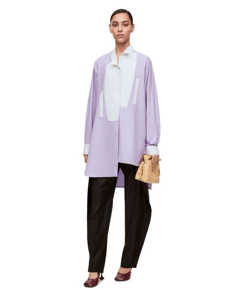 Loewe LOEWE Light purple striped long-sleeved shirt Size XXS / US 00 / IT 34 - 8 Thumbnail