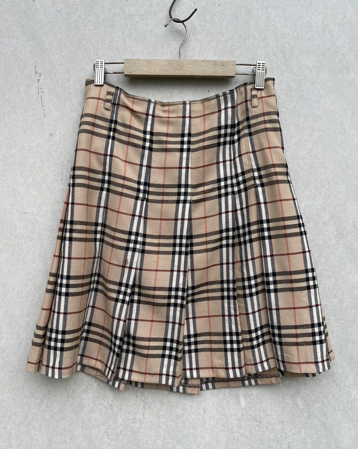 Burberry Burberry London Women's Nova Check Baggy Pleated Midi Skirt Size 29" - 4 Thumbnail