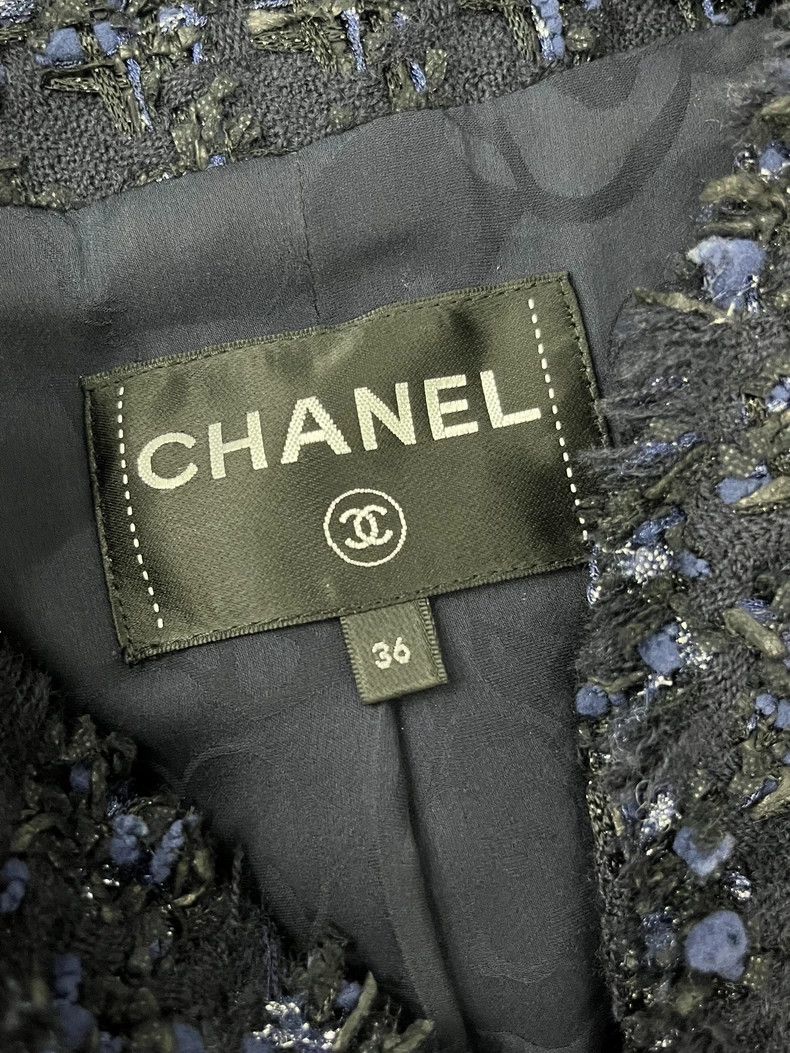 Chanel Chanel Blue tweed V-neck zipper jacket Size XS / US 0-2 / IT 36-38 - 4 Thumbnail