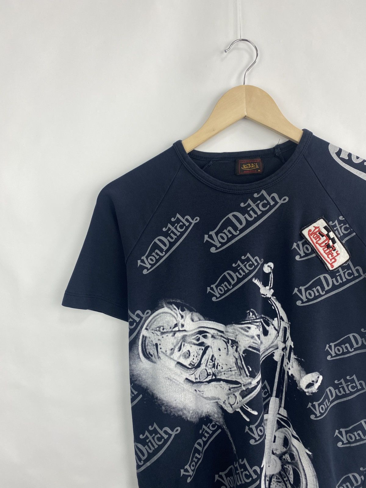 Von Dutch 🇺🇸 Vintage 90s Von Dutch Motorcycle Choppers T-Shirt Rare Size US M / EU 48-50 / 2 - 2 Thumbnail