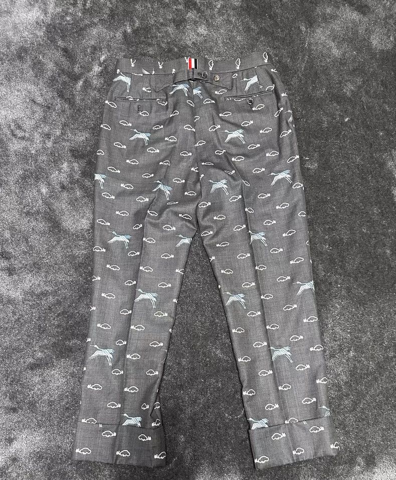 Thom Browne Thom Browne Size 1 Crane embroidered suit pants 2503-Nexta Size US 29 - 6 Thumbnail