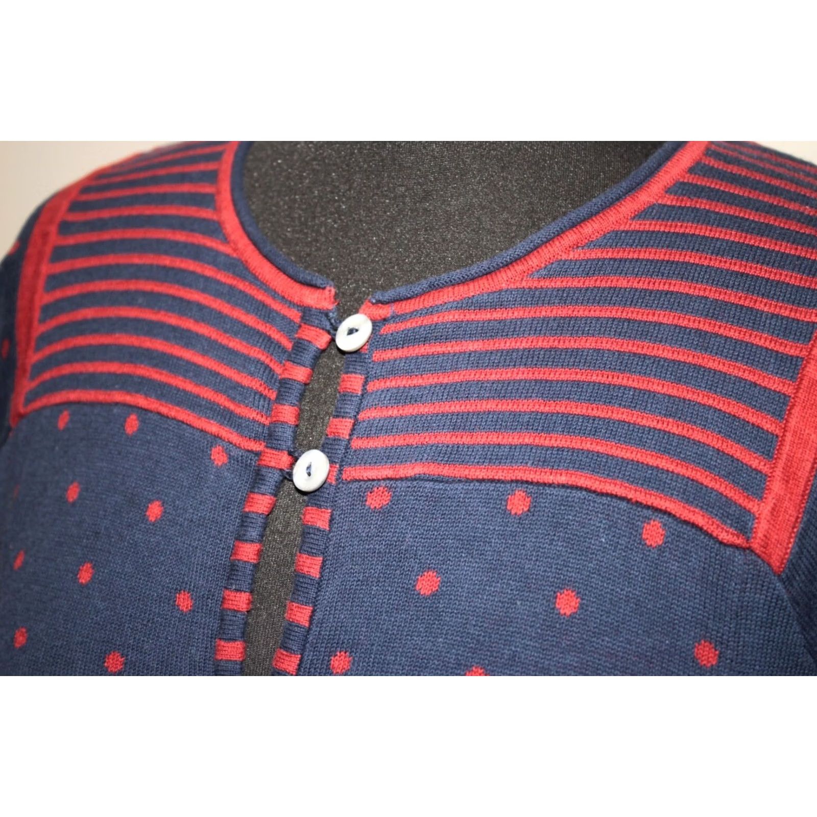 Vintage Gudrun Sjoden womens cotton black purple cardigan jumper Size M Size M / US 6-8 / IT 42-44 - 2 Thumbnail
