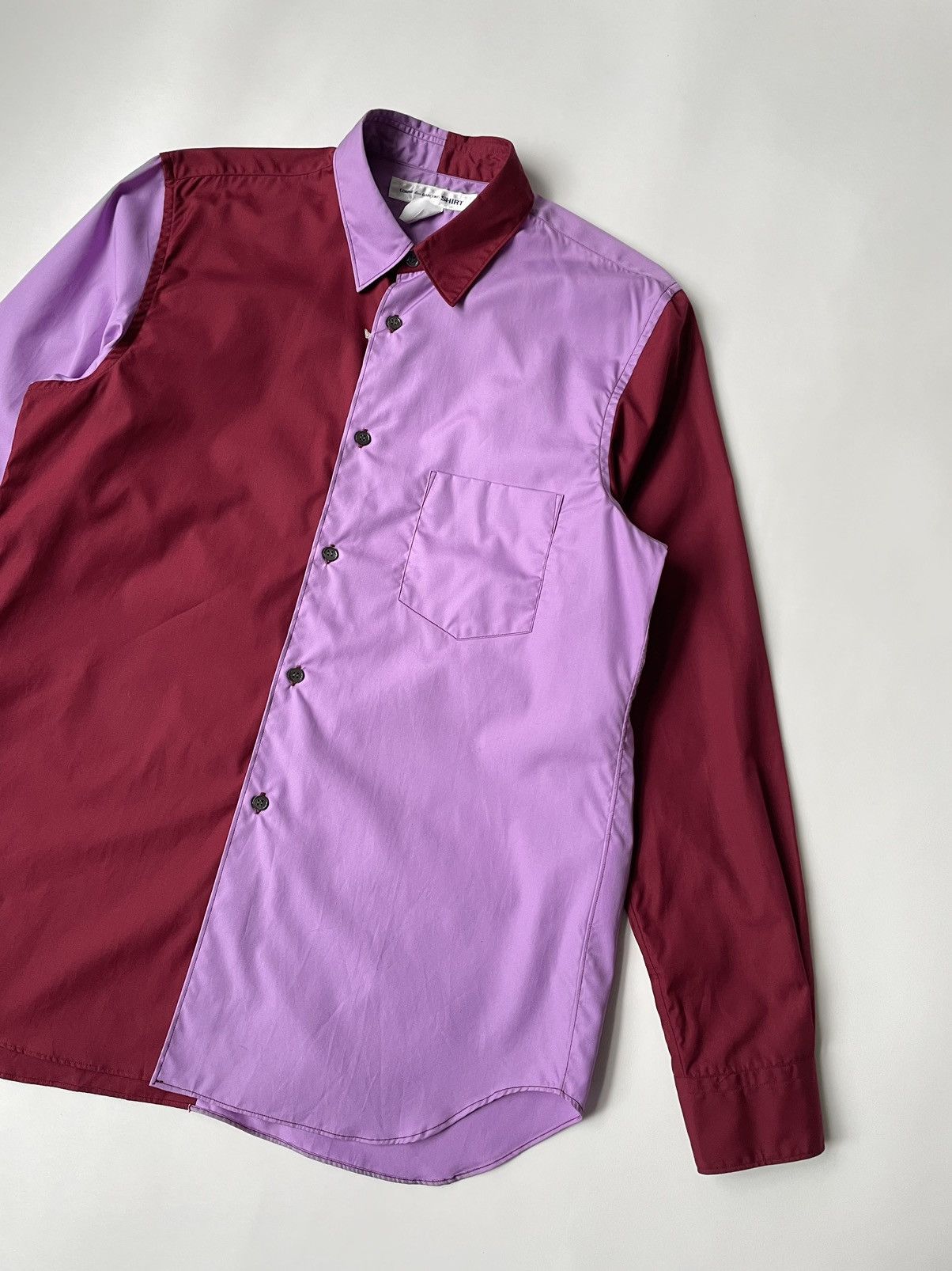 Comme des Garcons Violet + Burgundy Colour Block Shirt Size US M / EU 48-50 / 2 - 4 Thumbnail