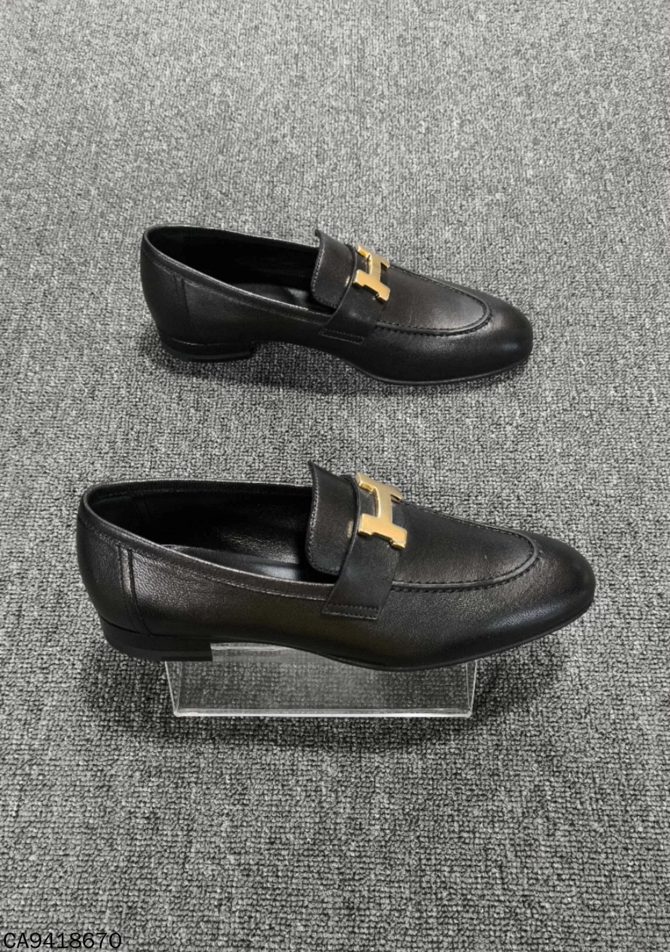 Hermes Hermes calfskin black gold sneakers new size 37 Size US 6 / IT 36 - 3 Thumbnail