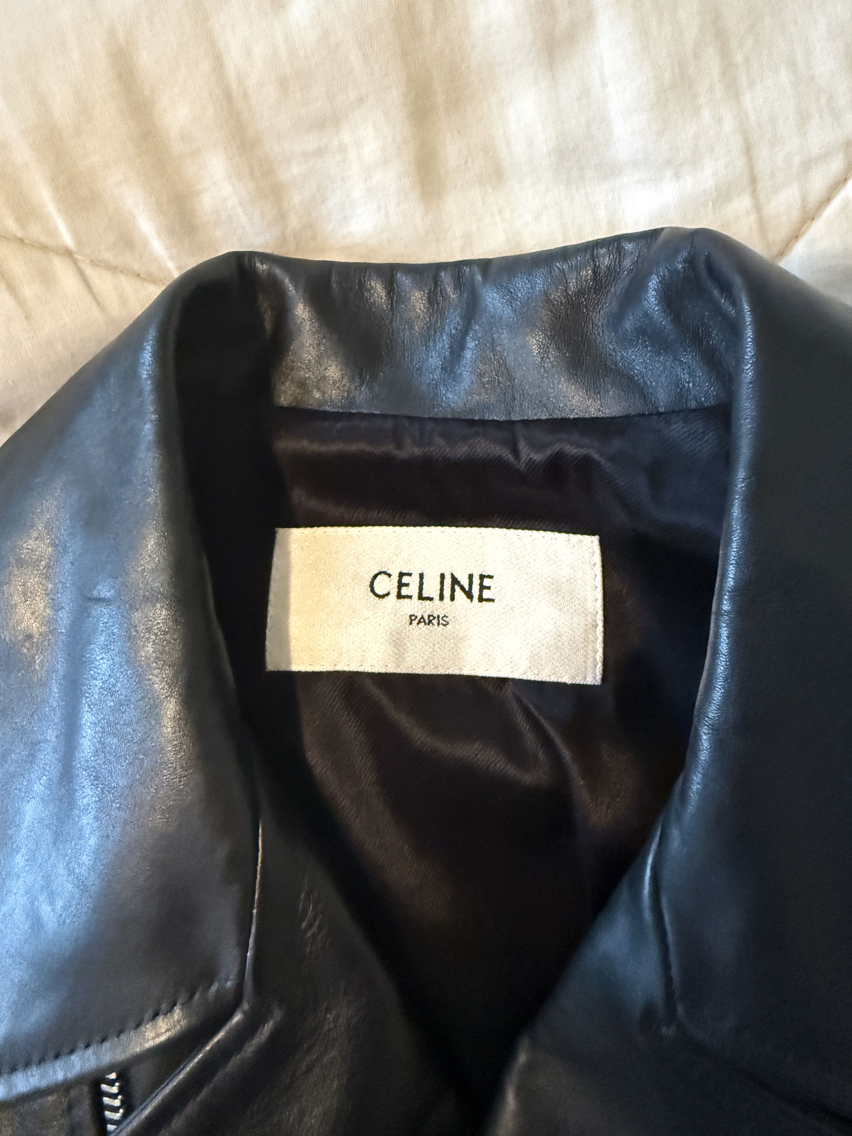 Celine Black/White Biker Jacket Size US M / EU 48-50 / 2 - 8 Thumbnail