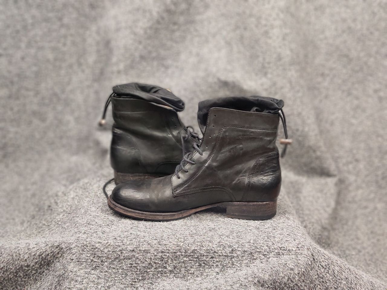 Vintage Vintage Guidi Style lace up Black Leather ankle Boots Size US 7 / IT 37 - 15 Thumbnail