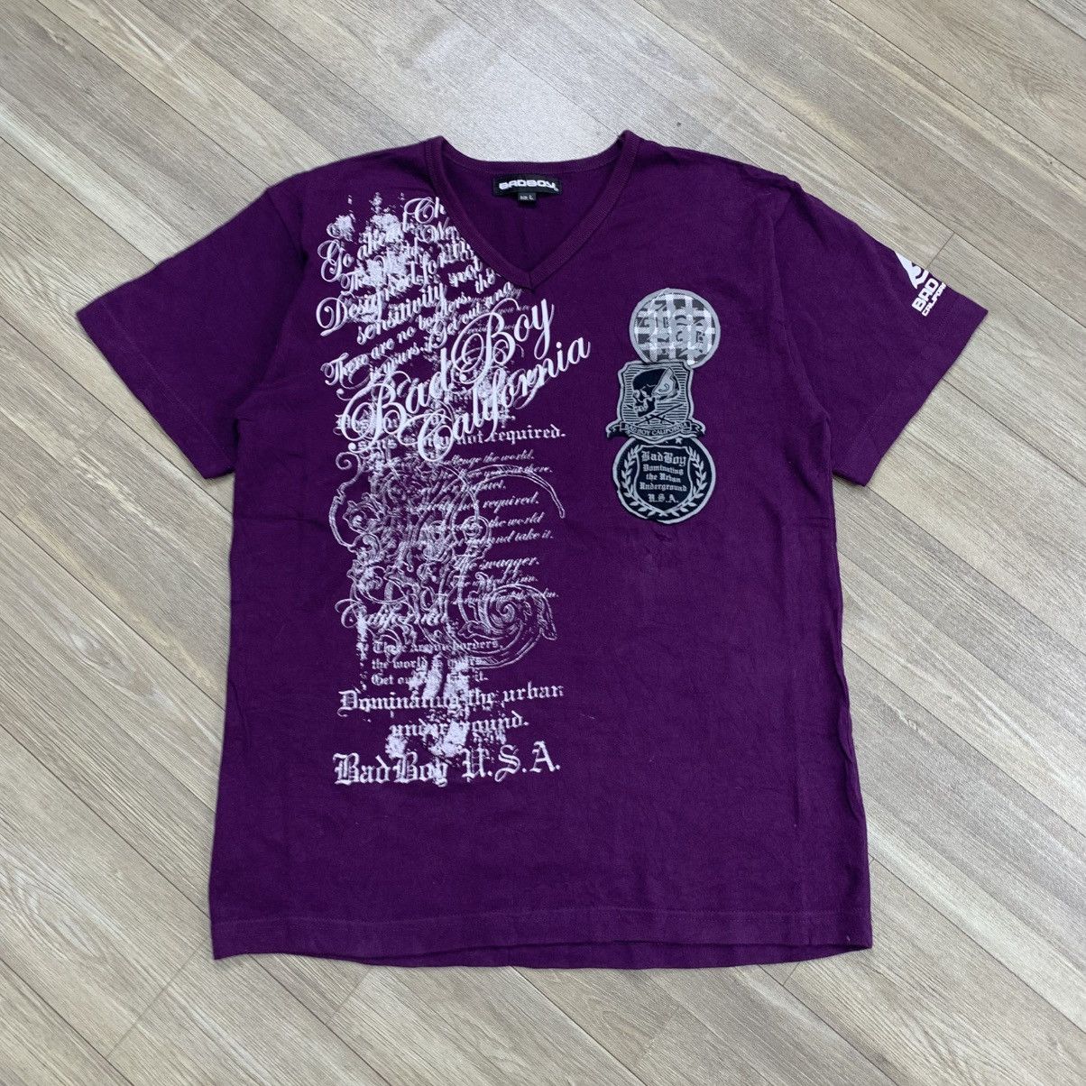 14th Addiction × If Six Was Nine × Japanese Brand Bad Boy Poem Y2K Style V Neck Tshirt Size US L / EU 52-54 / 3 - 1 Thumbnail