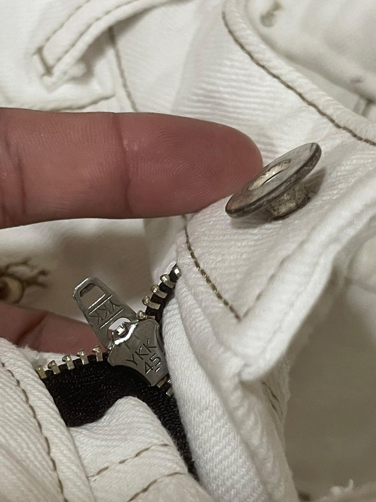 POST ARCHIVE FACTION (PAF) CARNET ARCHIVE - HUMAN-SHELL DESTROYED TROUSERS WHITE Size US 27 - 23 Thumbnail