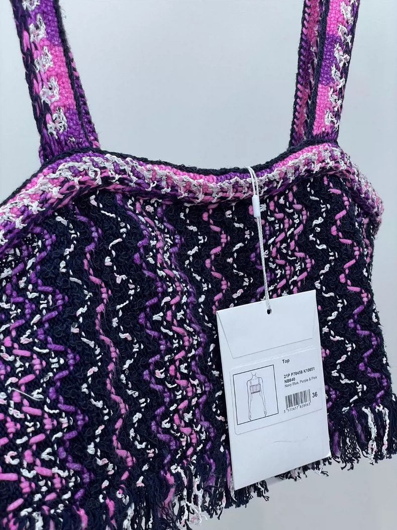 Chanel Chanel 21P pink purple tweed tassel vest 2504-Nextarrow Size XS / US 0-2 / IT 36-38 - 5 Thumbnail