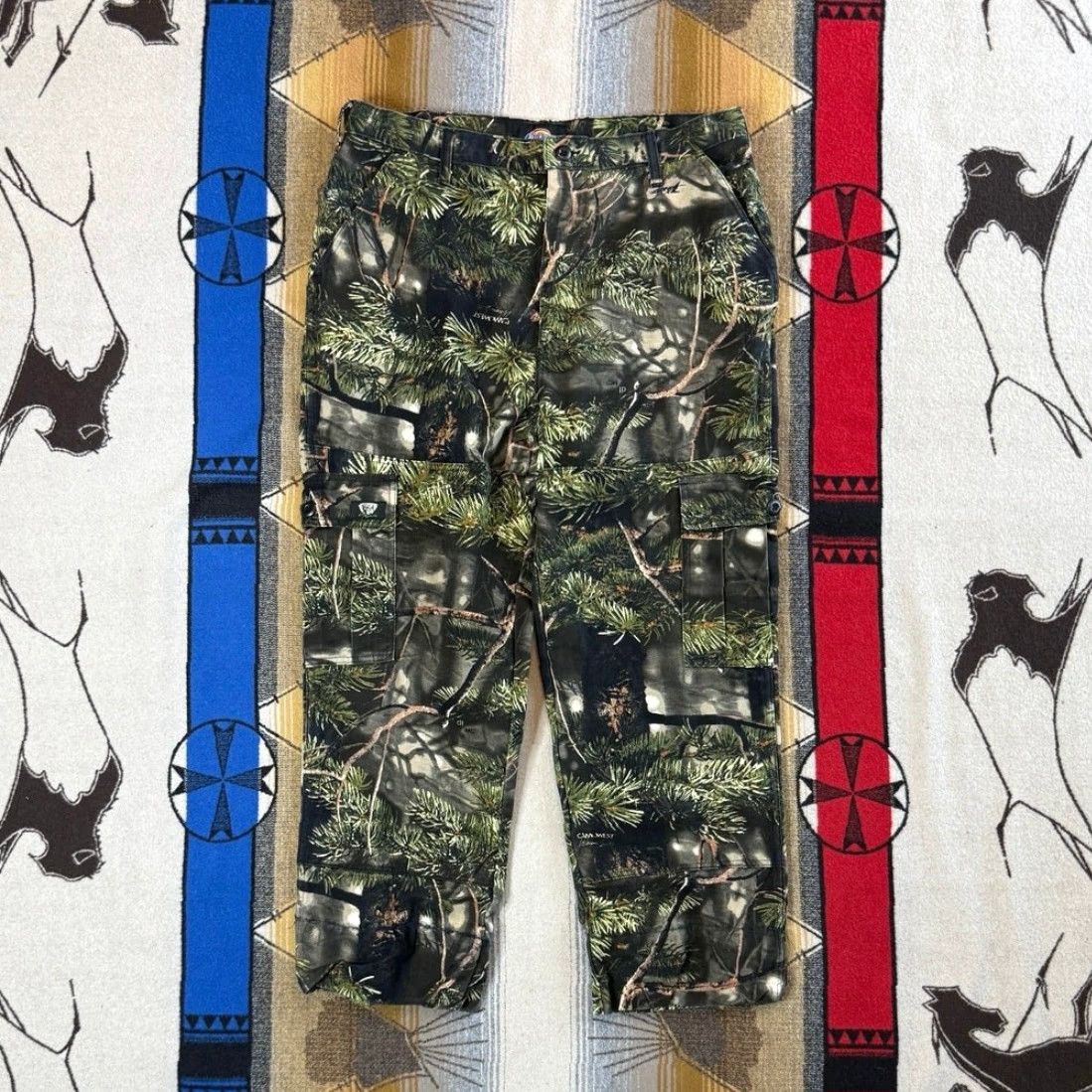 Dickies VINTAGE Dickies Camouflage Cargo Pants Men 38x27 Regular Black 90s Hunting Outdoor Camo Camouflage Pants Mens Size US 38 / EU 54 - 2 Thumbnail