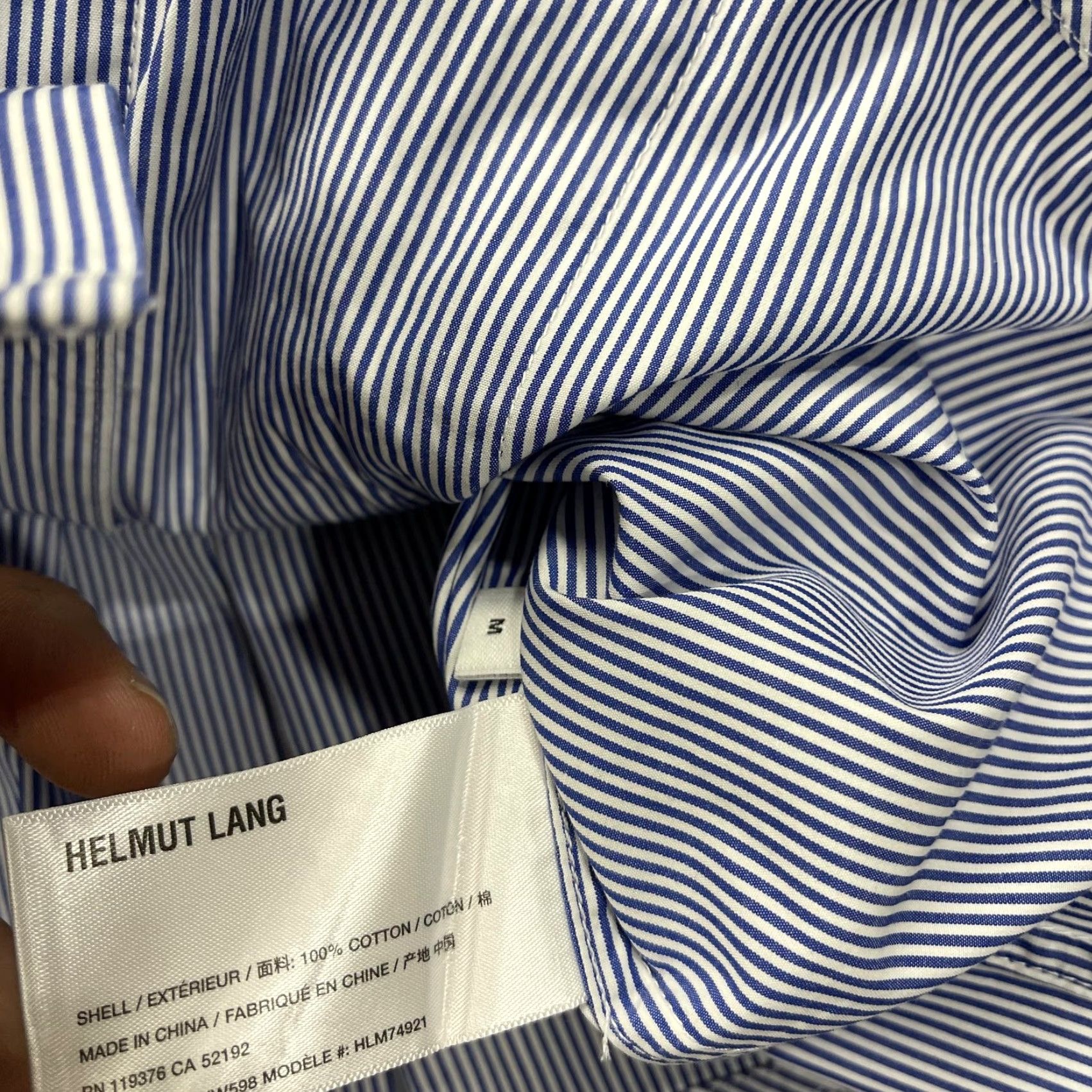 Helmut Lang VINTAGE Helmut Lang Blouse Womens Medium Blue Stripe Cotton Cropped Sleeveless Vest Size M / US 6-8 / IT 42-44 - 6 Thumbnail