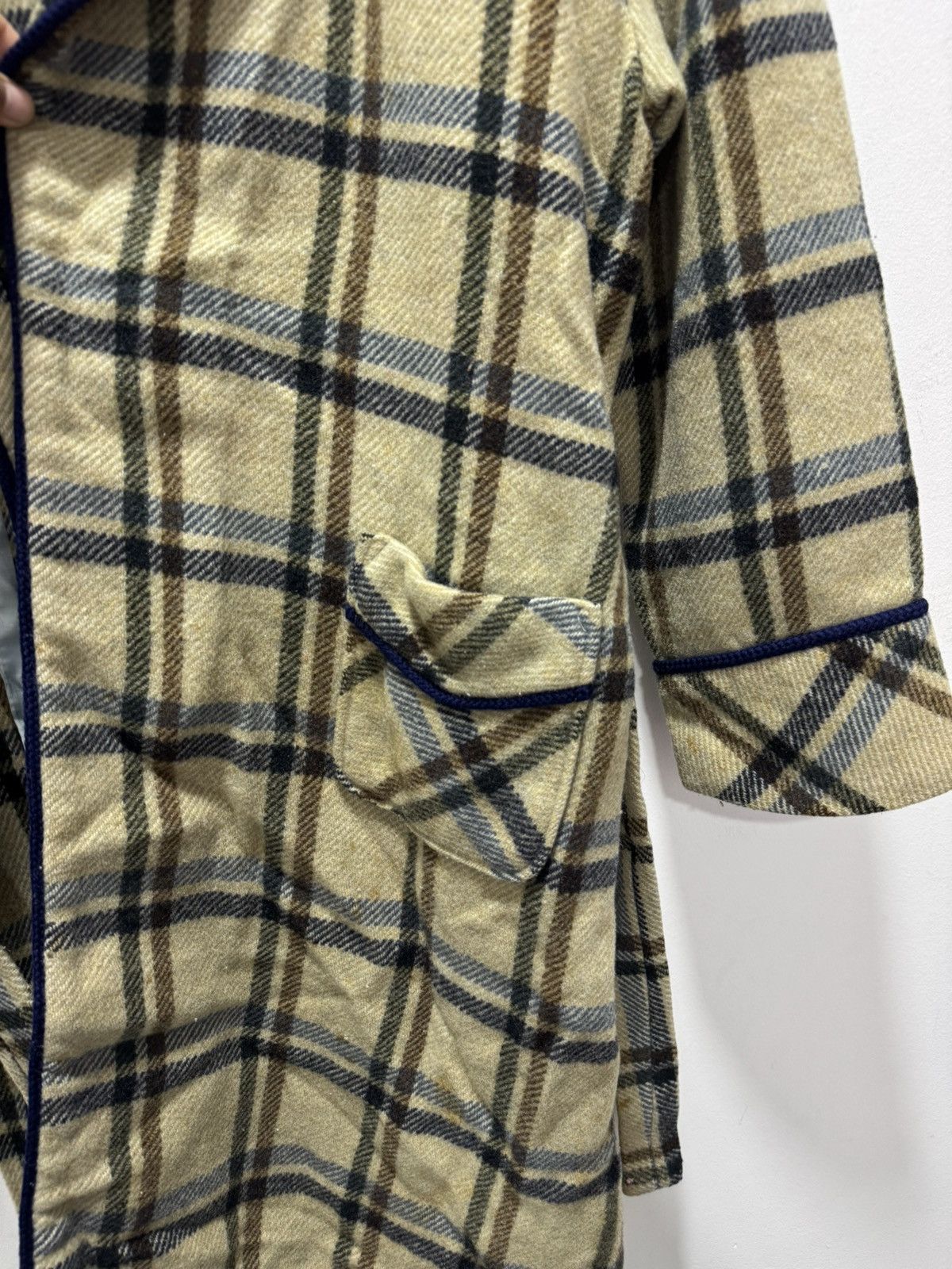 Japanese Brand × Vintage JAPANESE DESIGN LARVAL NOVA CHECK STYLE LONG JACKET Size L / US 10 / IT 46 - 6 Thumbnail