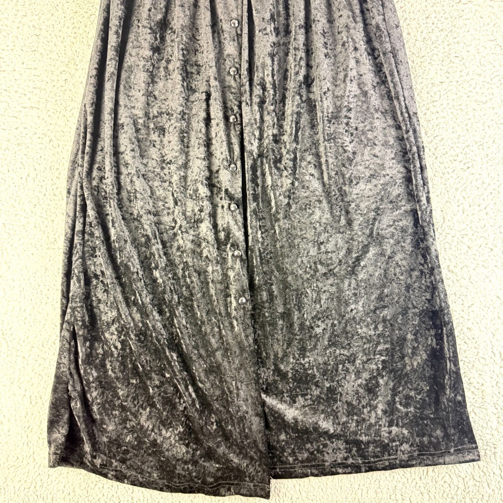 Velvet Vintage Dressing Clio Maxi Dress Womens M Black Velvet Sleeveless USA Made Size M / US 6-8 / IT 42-44 - 3 Thumbnail