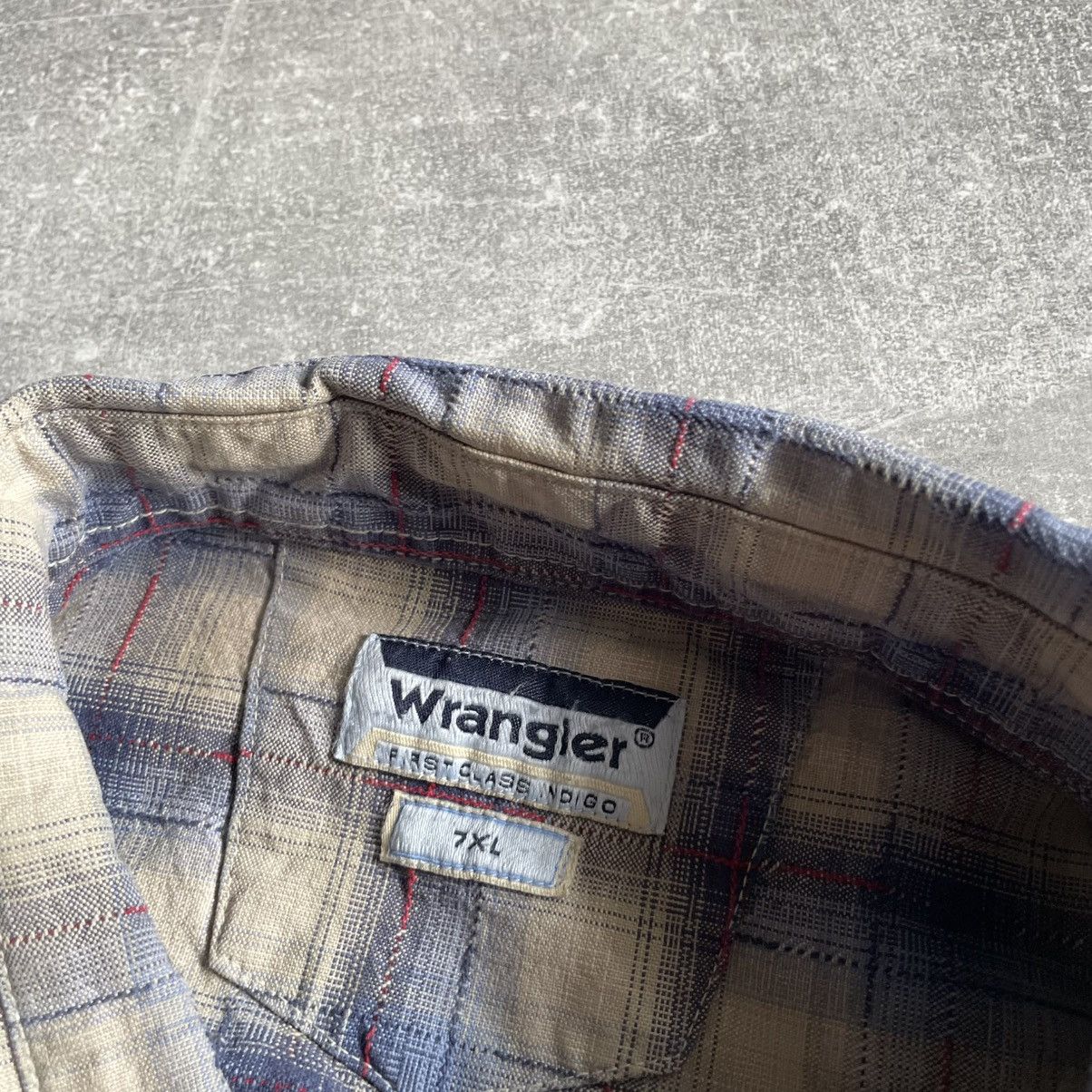 Vintage × Wrangler Rare 90s Vintage Wrangler indigo Aztec Western Shirt Strip Size US XXL / EU 58 / 5 - 2 Thumbnail