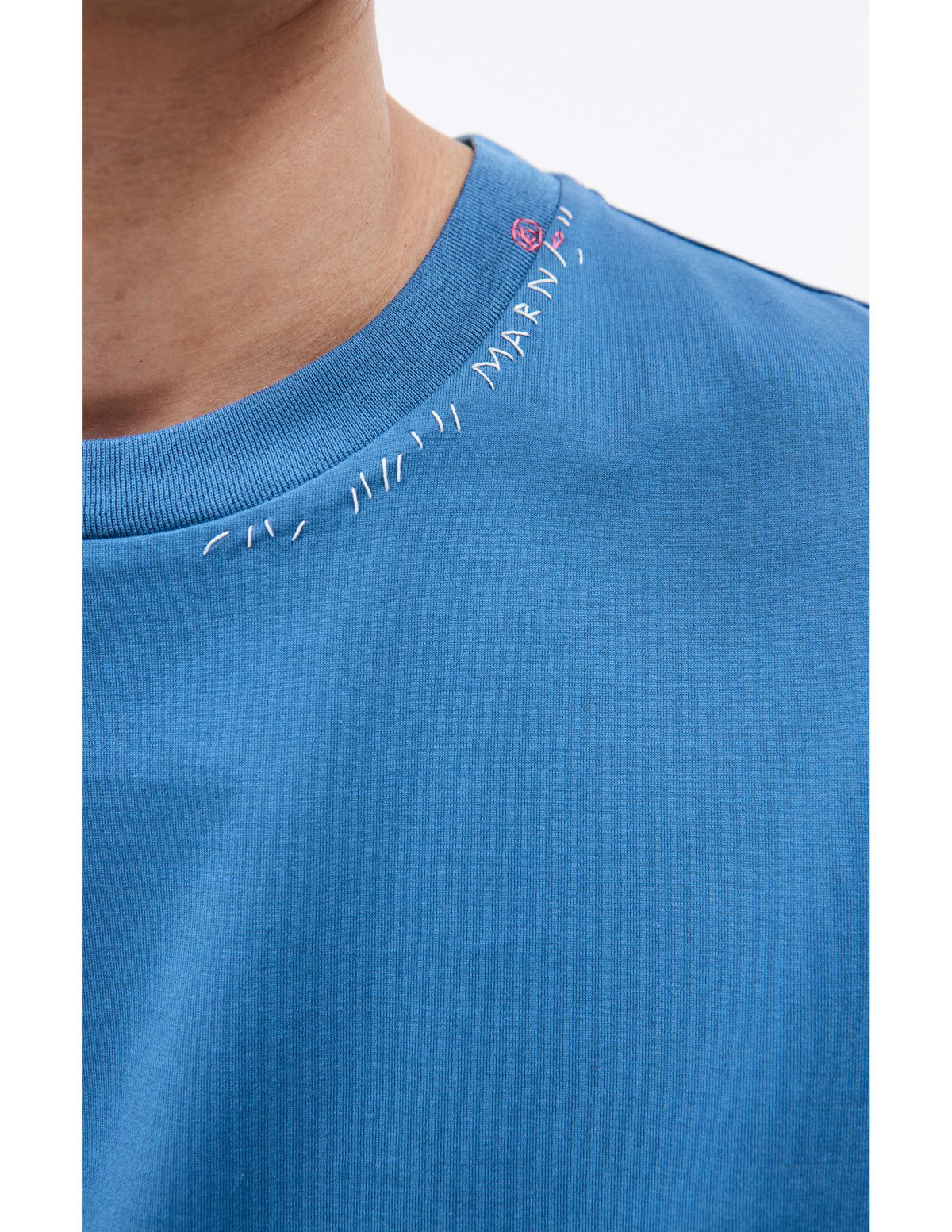 Marni o1f1d3z0525 Printed Short Sleeve T-Shirt in Blue Size US XL / EU 56 / 4 - 4 Thumbnail