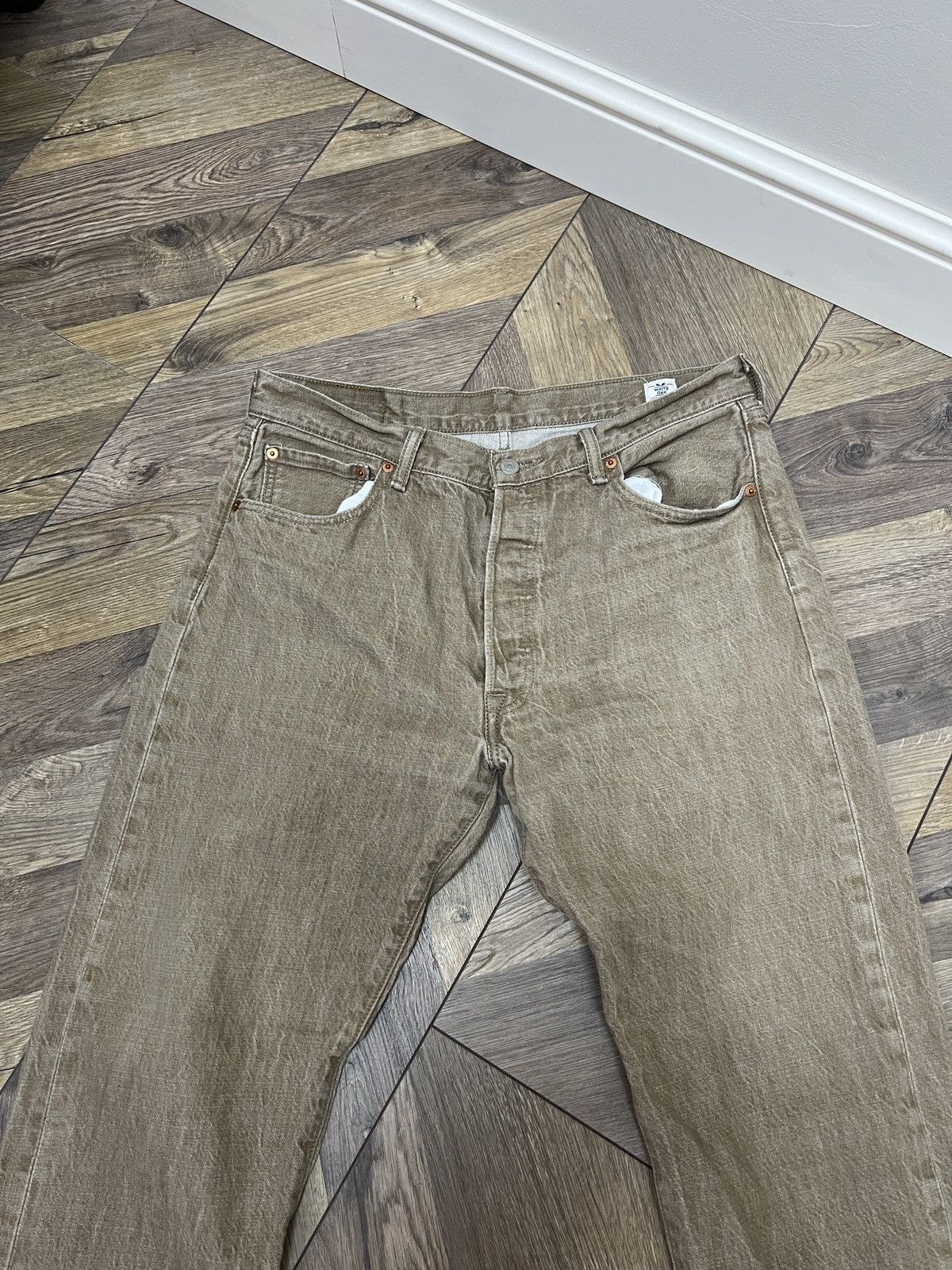 Levi's × Vintage Levis 501 Camel Brown Denim Jeans White Oak Cone Size US 36 / EU 52 - 5 Thumbnail