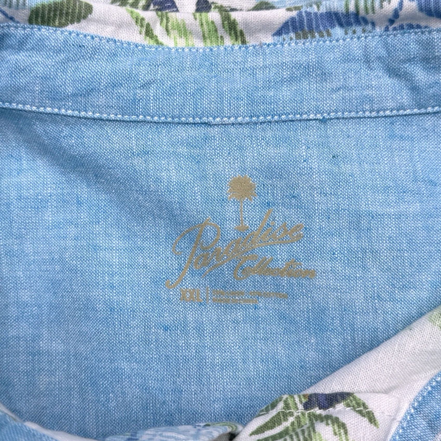 Vintage Paradise Collection Shirt 2XL XXL White Floral Button Up Linen Mens Size US XXL / EU 58 / 5 - 5 Thumbnail