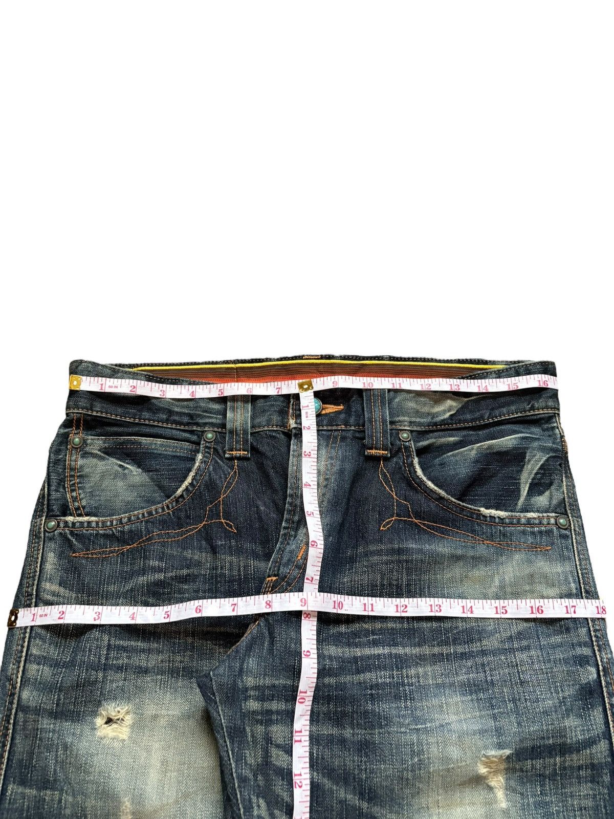 Edwin × Japanese Brand Vintage Japanese Edwin Bleach Mud Wash Bootcut Flare Jeans Size US 33 - 12 Thumbnail