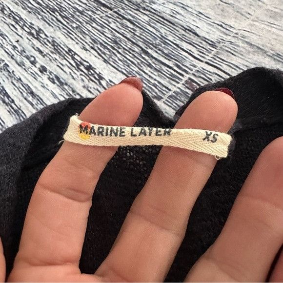 Marine Layer Marine Layer Navy Blue Lightweight Cotton Open Cardigan Size XS / US 0-2 / IT 36-38 - 5 Thumbnail