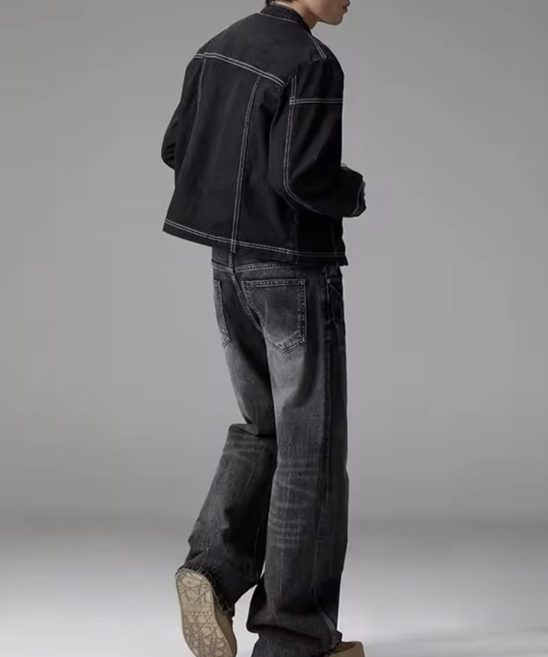 Japanese Brand Fireman Clasp Contrast-Stitch Denim Jacket - Black Size US M / EU 48-50 / 2 - 13 Thumbnail