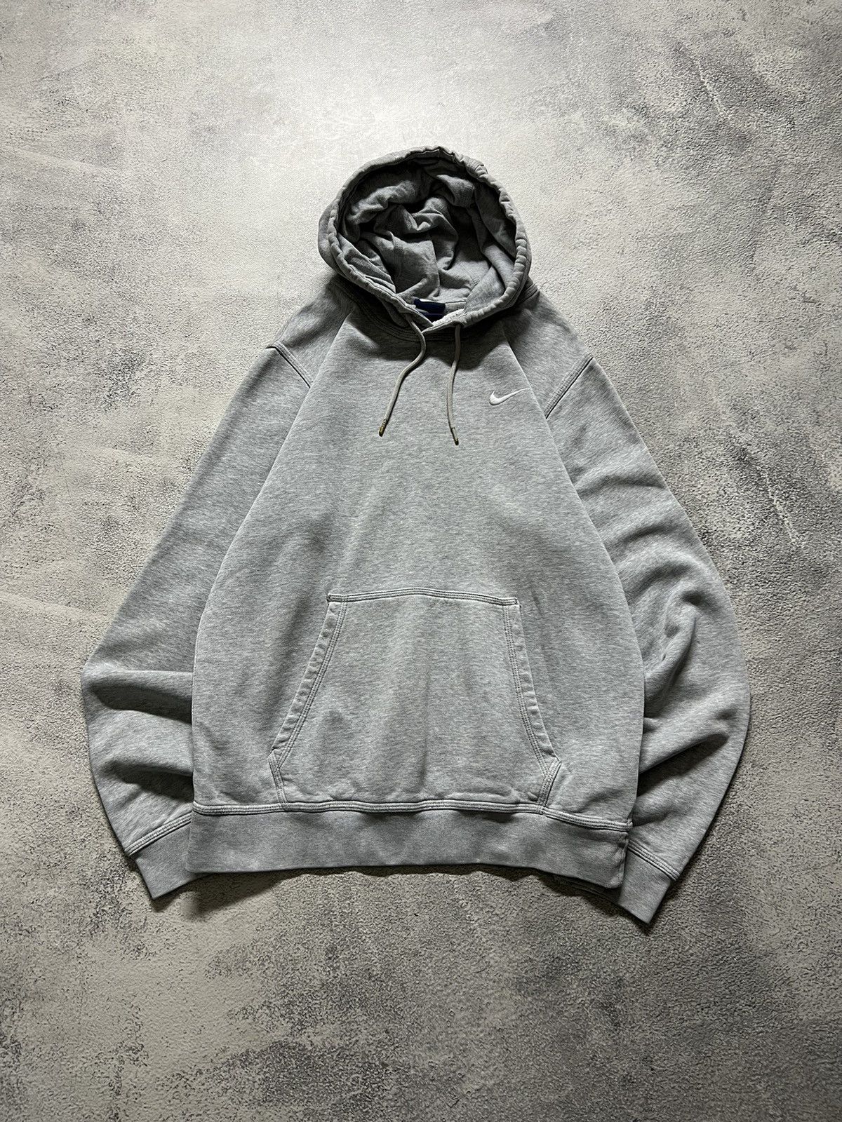 Nike × Vintage Vintage Y2k Nike 🩶 Mini Swoosh Faded Basic Blank Hoodie 00’s Size US S / EU 44-46 / 1 - 3 Thumbnail