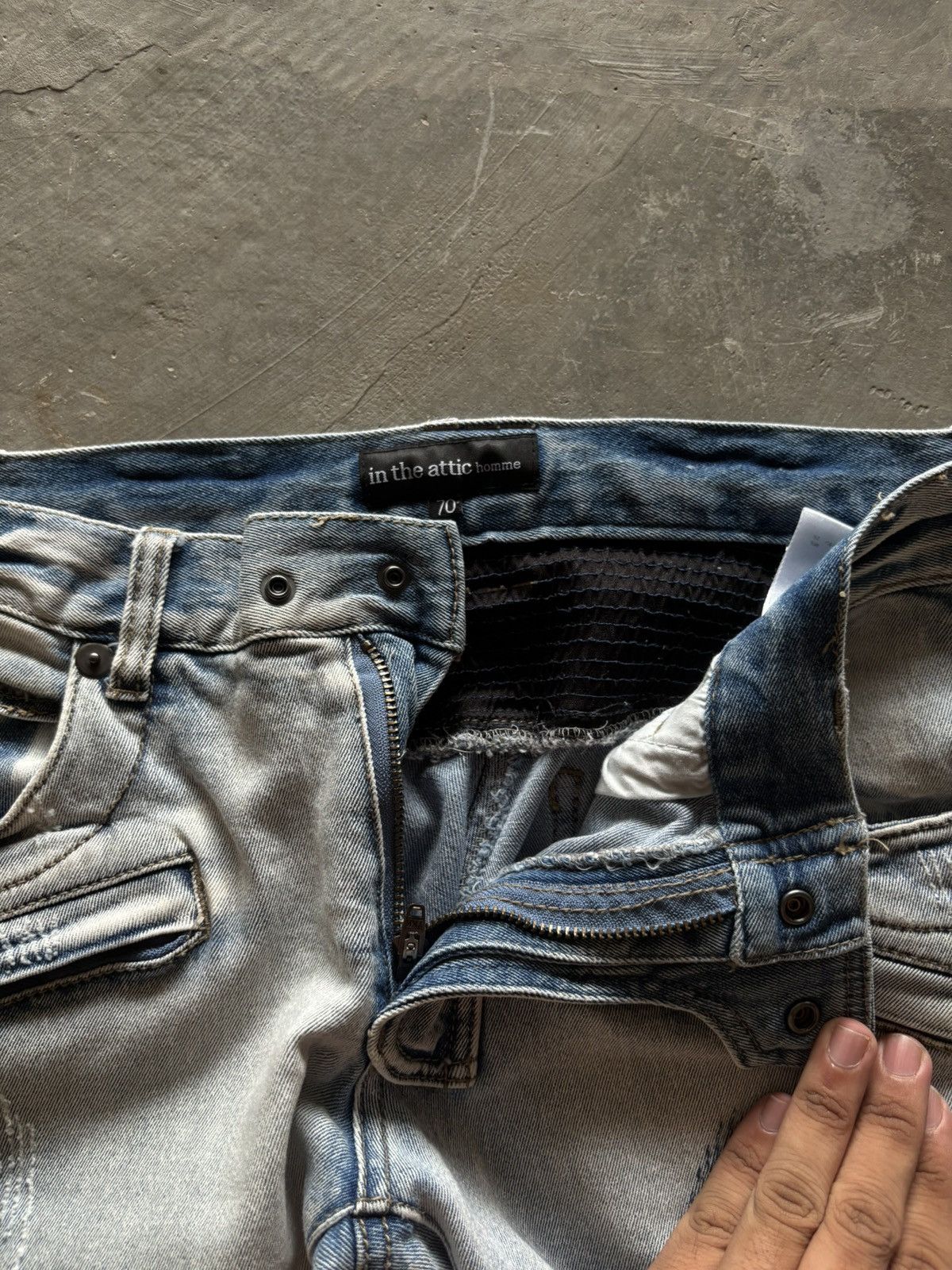 Hysteric Glamour IN THE ATTIC biker pant denim sashiko japanese balmain style Size US 29 - 5 Thumbnail