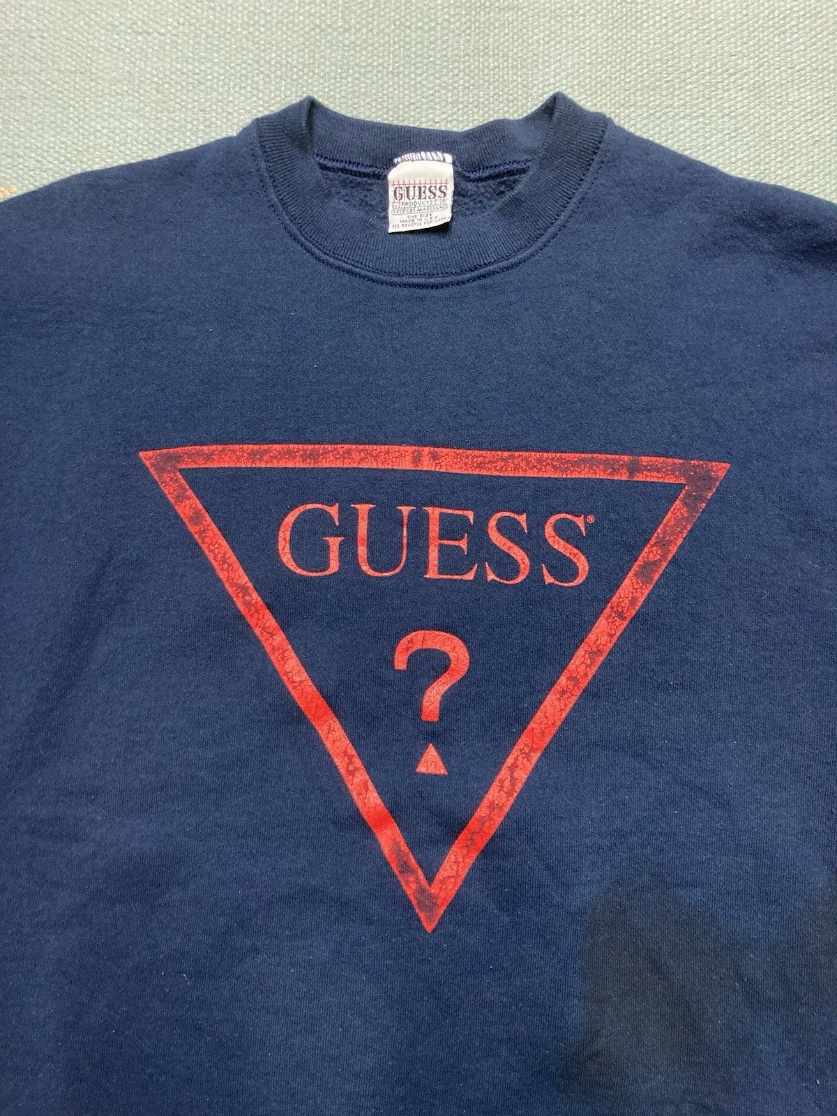 Guess × Vintage 90s crewneck sweatshirt guess logo made in USA stained XL Size US XL / EU 56 / 4 - 2 Thumbnail