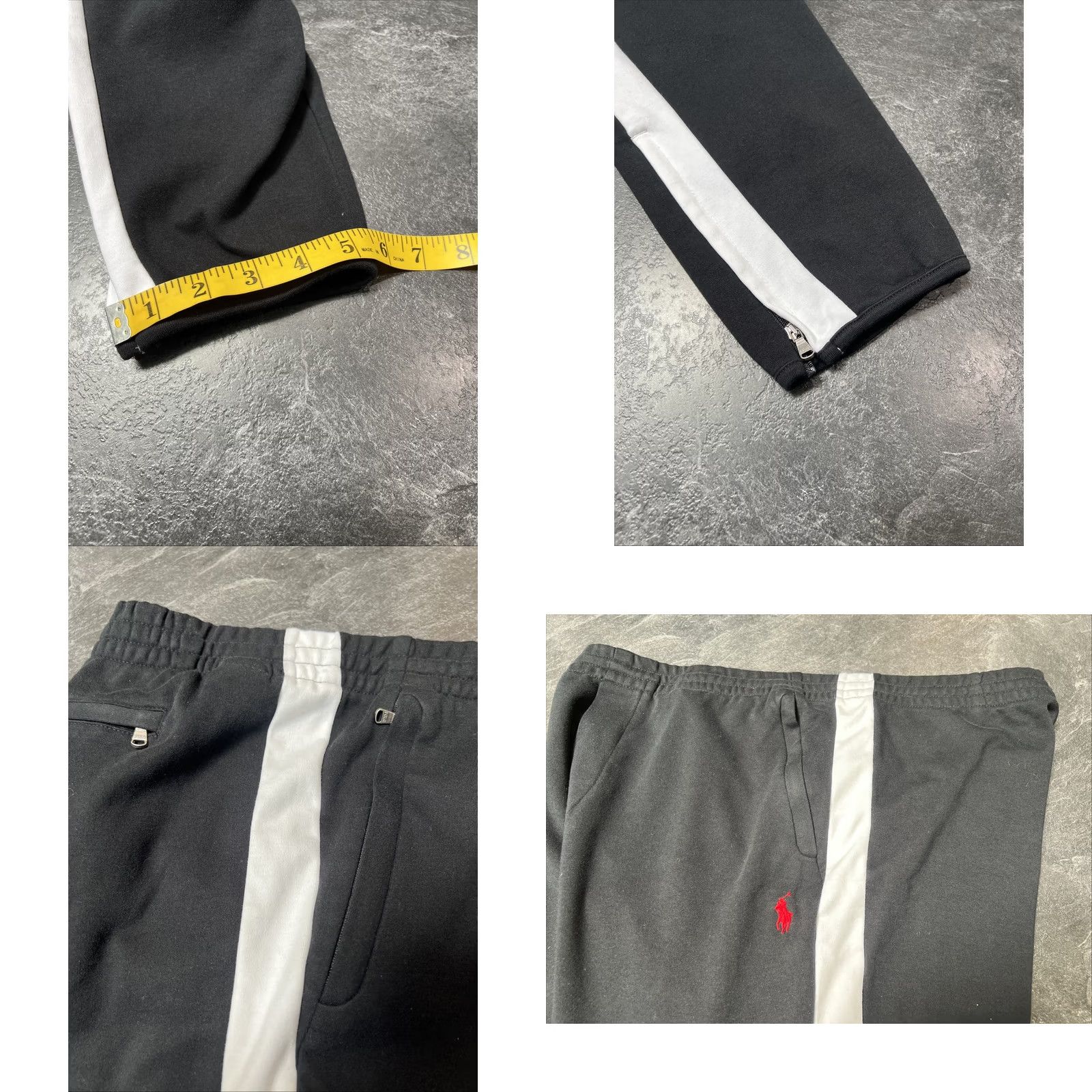 Vintage Polo Sport Polo Ralph Lauren Jogger Pants Men 2XL Black White Stripes Side Stripe Tapered Pocket Elastic Waist Knit Blended Fabric Size US XXL / EU 58 / 5 - 8 Thumbnail