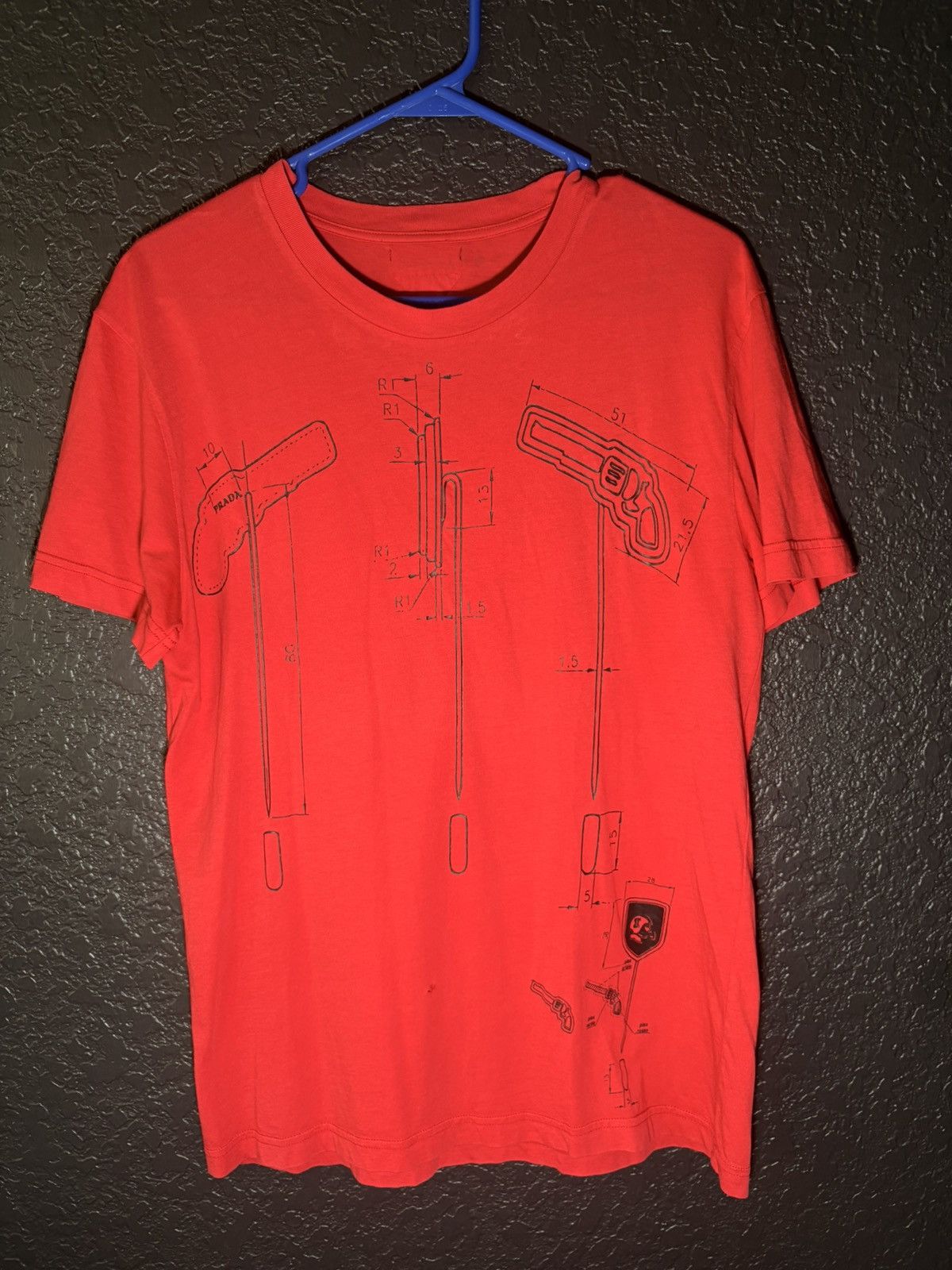 Prada Prada Revolver Gun Enamel Tee Size US M / EU 48-50 / 2 - 1 Thumbnail