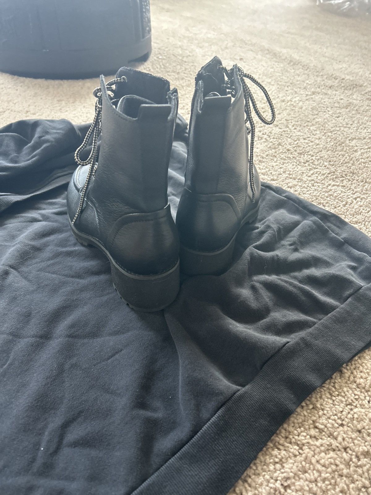 Murano Munro Black Leather Combat Boots – Size 8.5M – Arch Support Size US 8.5 / IT 38.5 - 2 Thumbnail