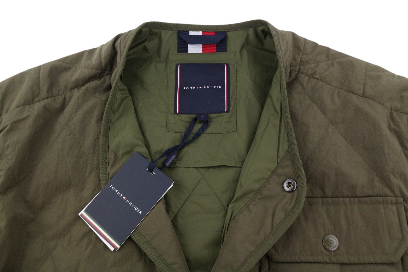 Tommy Hilfiger PACKABLE RECYCLED LINER L Khaki Green Padded Jacket 85622 Size US L / EU 52-54 / 3 - 8 Thumbnail