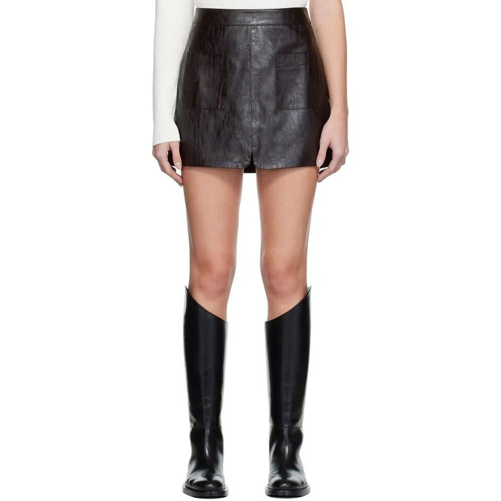 Other Drae Low-Rise Miniskirt Size S Brown Crinkle $300 Size 28" / US 6 / IT 42 - 1 Thumbnail