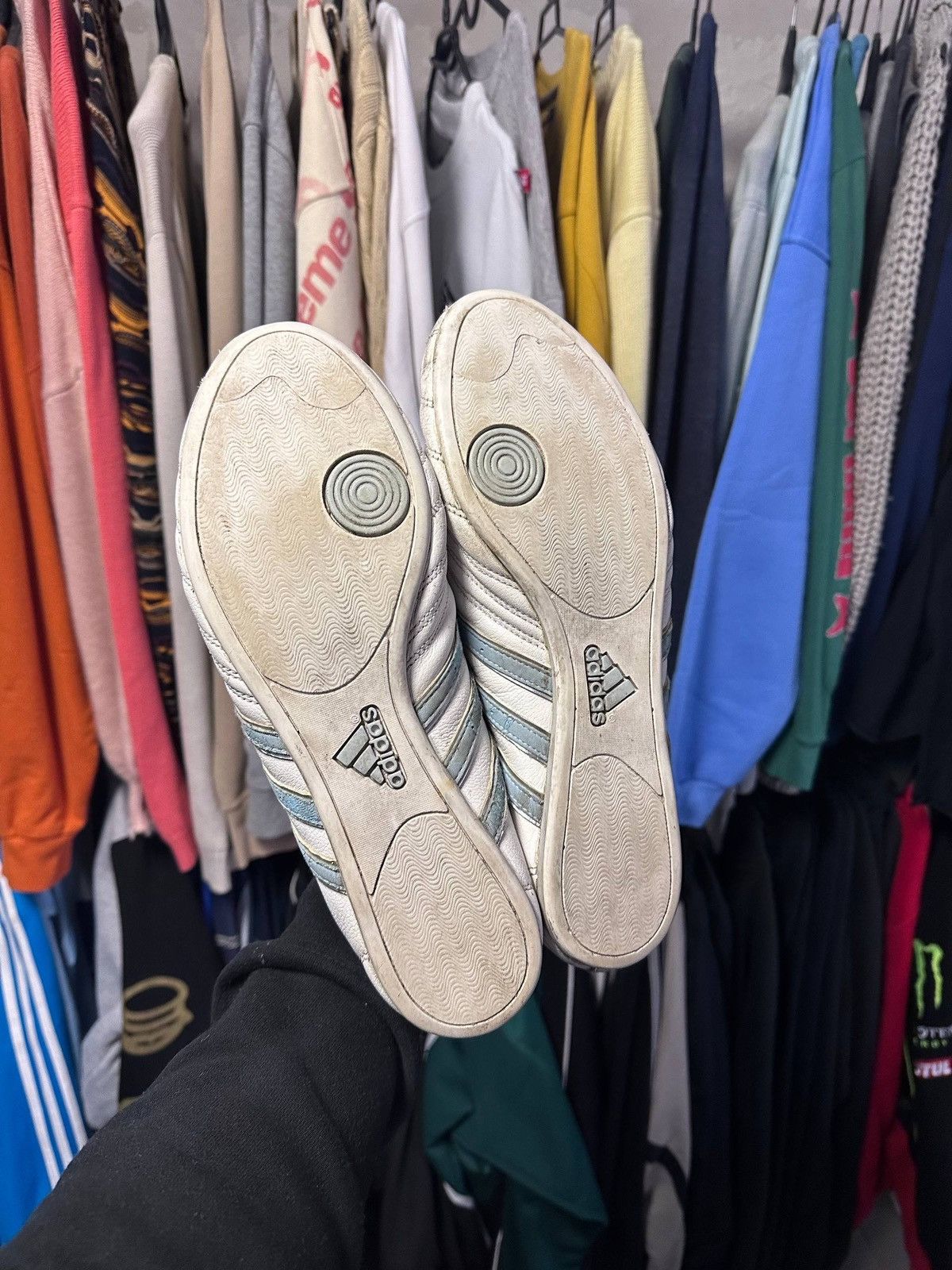 Adidas Vintage 90s Adidas Y-3 Style Leather Slip-on Sneakers US 12 Size US 12 / EU 45 - 7 Thumbnail