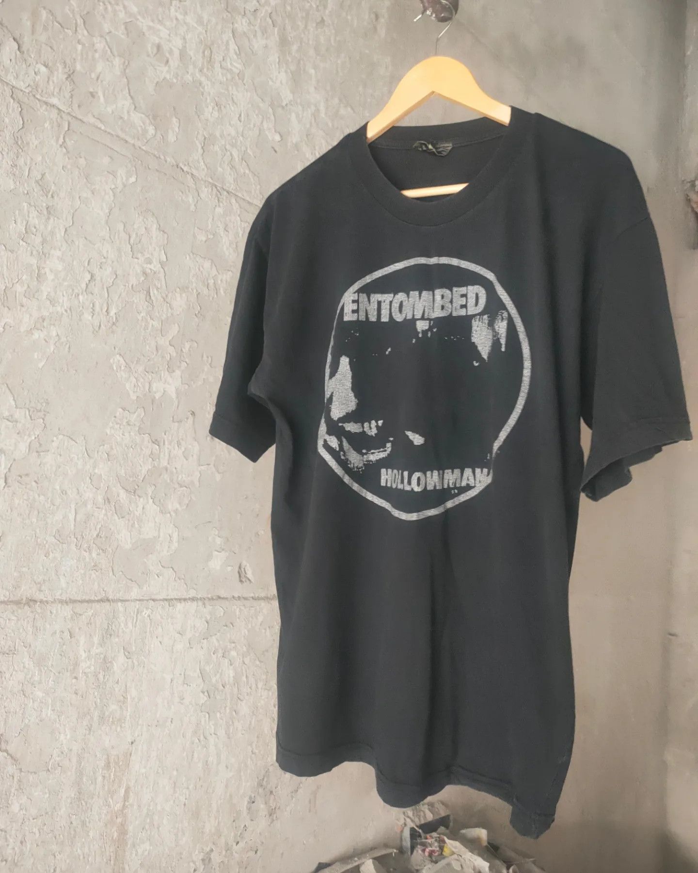 image of Band Tees Vintage 90's Entombed (Hollow Man) Shirt in Black, Men's (Size XL)