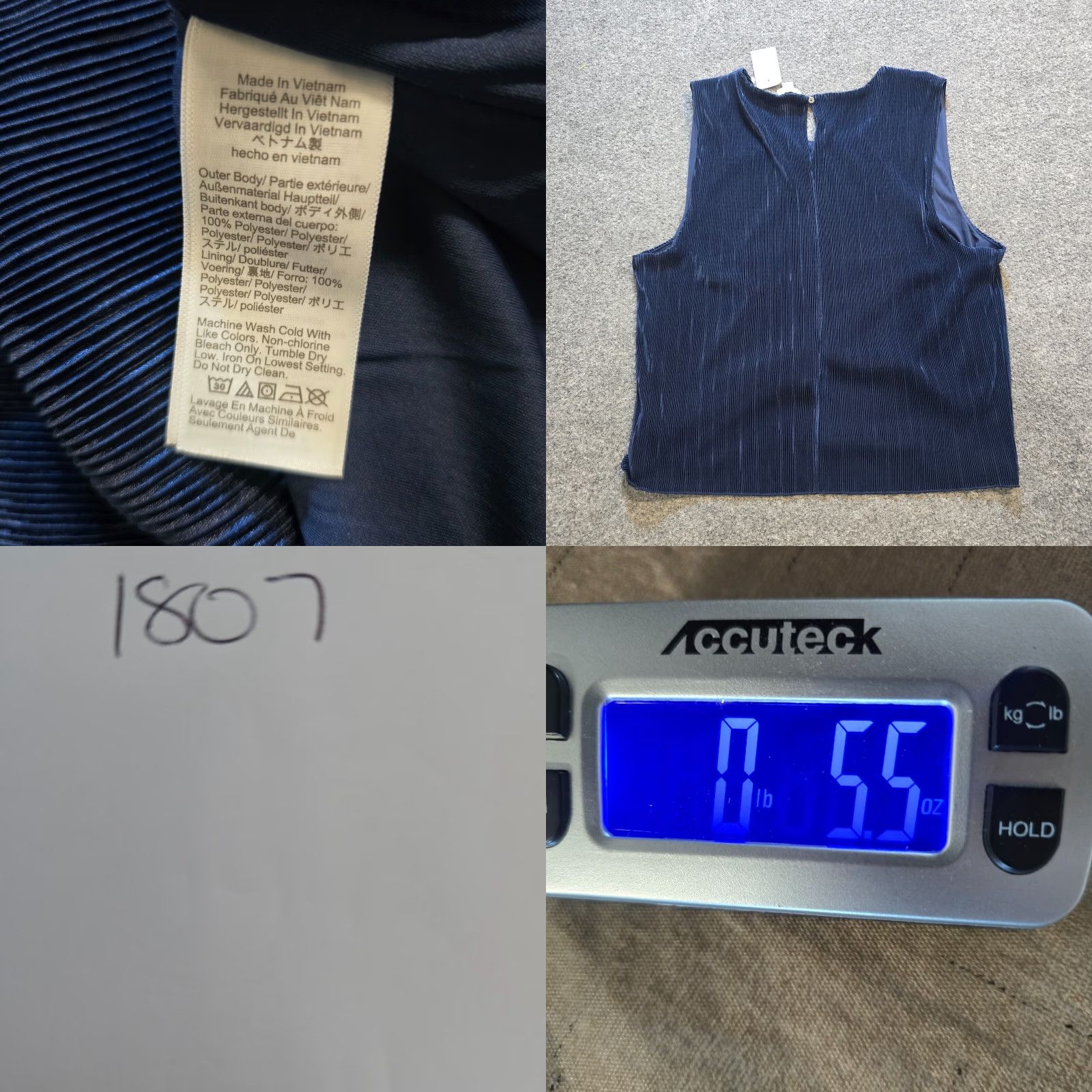 J.Crew J.CREW Blouse Shirt Womens XL Blue Pleated Sleeveless Round Neck Stretch Luxe Classic Minimal Vintage: No (Note: N/A) Size XL / US 12-14 / IT 48-50 - 8 Thumbnail