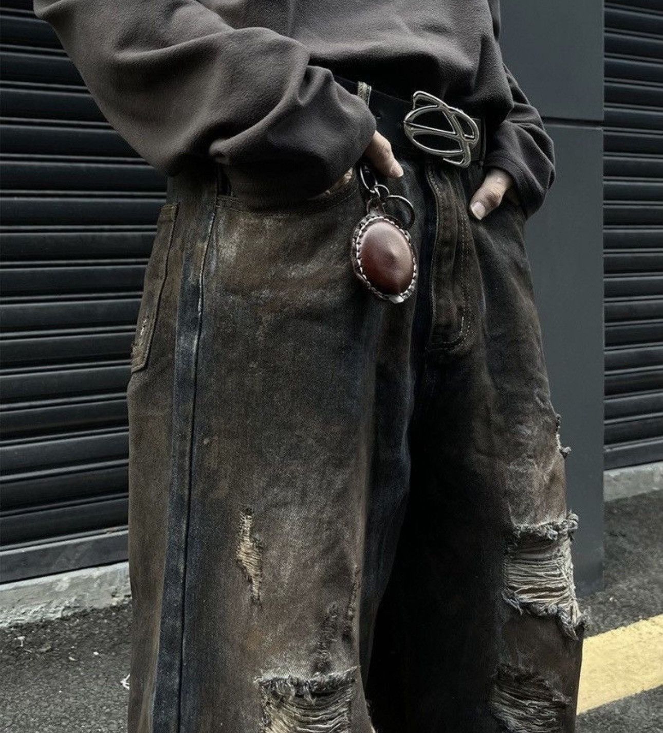 Japanese Brand Avant Garde Distressed Y2k Dirty Skater Jeans Size US 32 / EU 48 - 4 Thumbnail