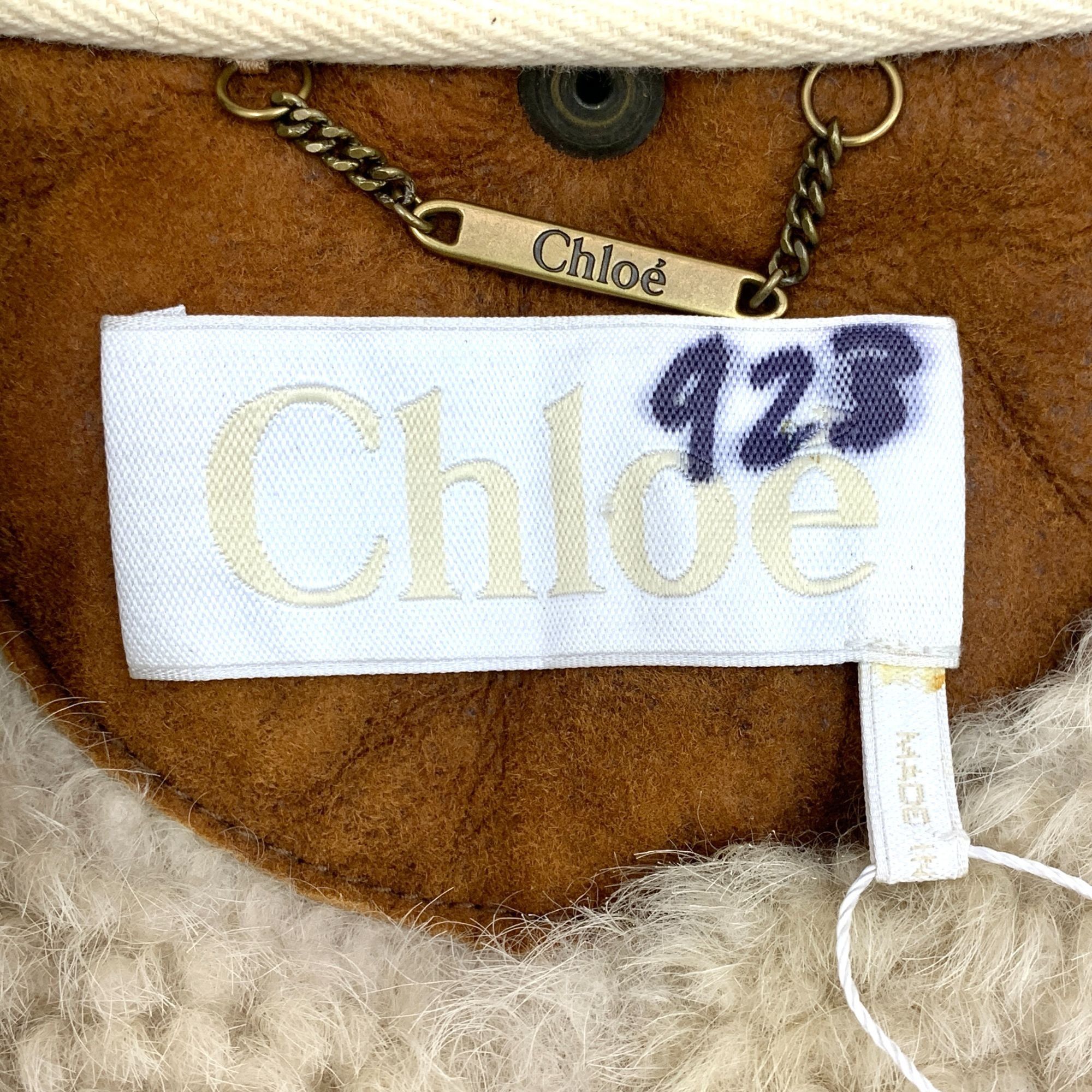 Chloe Chloé Two-Tone Lambskin & Cotton Sleeveless Fur Vest Waistco Size XS / US 0-2 / IT 36-38 - 2 Thumbnail