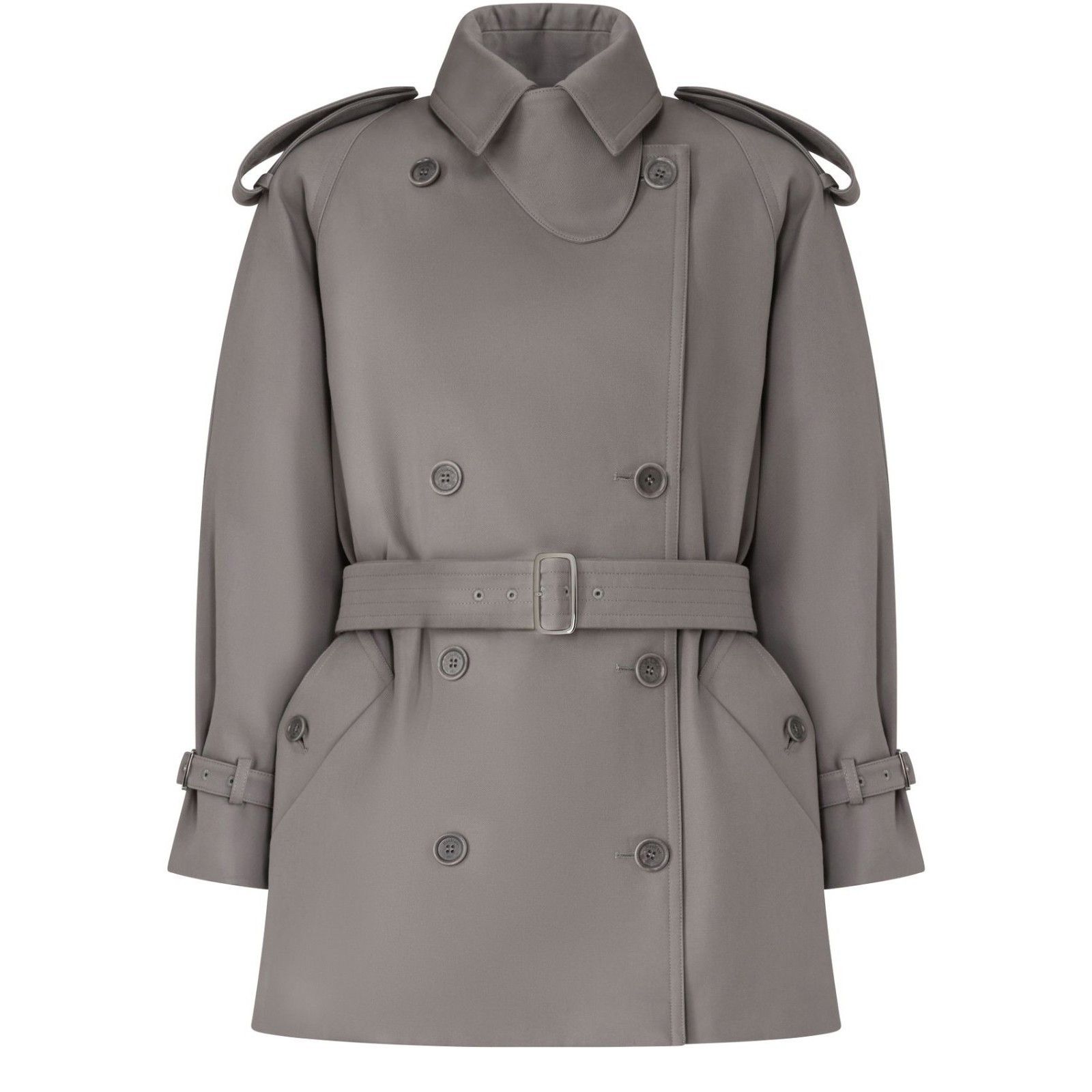 Max Mara MAX MARA Gray Short oversize trench coat New & Authentic (Wo Size XS / US 0-2 / IT 36-38 - 1 Thumbnail