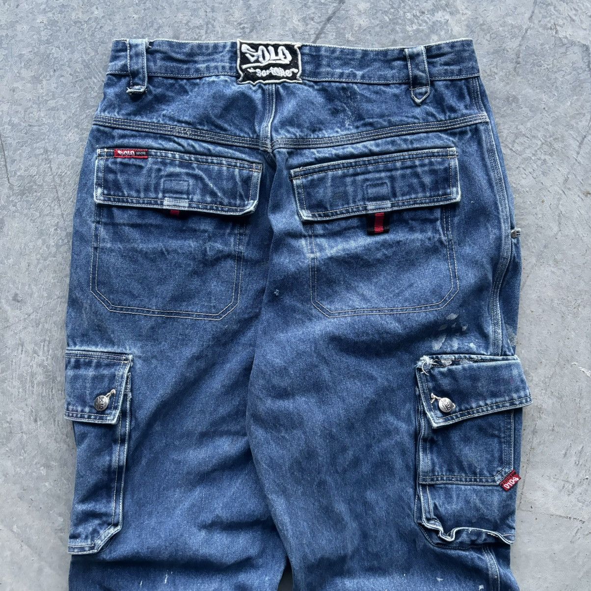 JNCO × Southpole × Vintage Vintage Y2k Baggy Solo Denim Cargo Jeans Size US 34 / EU 50 - 4 Thumbnail