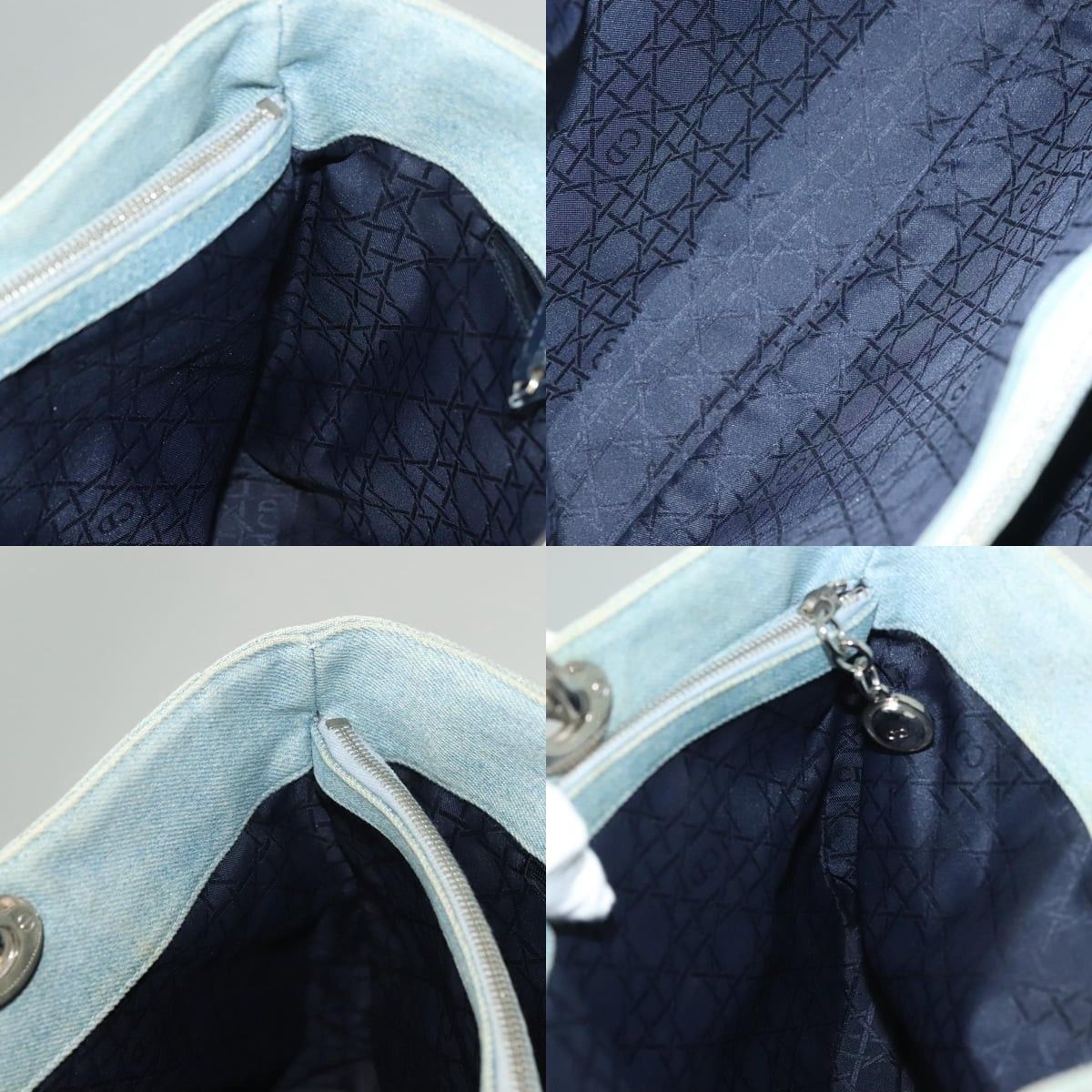 Dior DIOR Canage Hand Bag Denim Light Blue Silver Size ONE SIZE - 12 Thumbnail