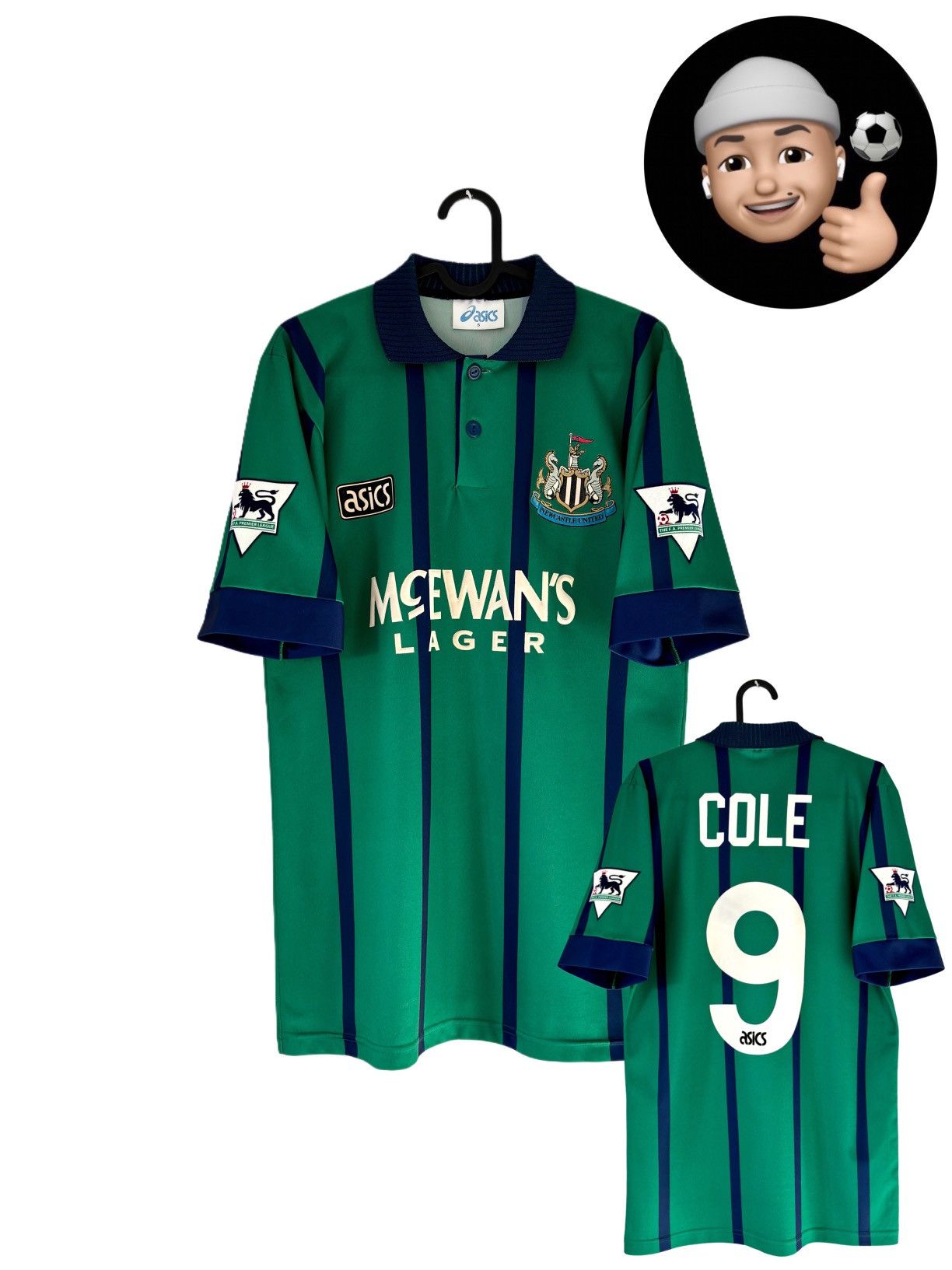 Asics × Vintage 1993 1995 Newcastle United ASICS Vintage Third Soccer Jersey Size US S / EU 44-46 / 1 - 1 Thumbnail