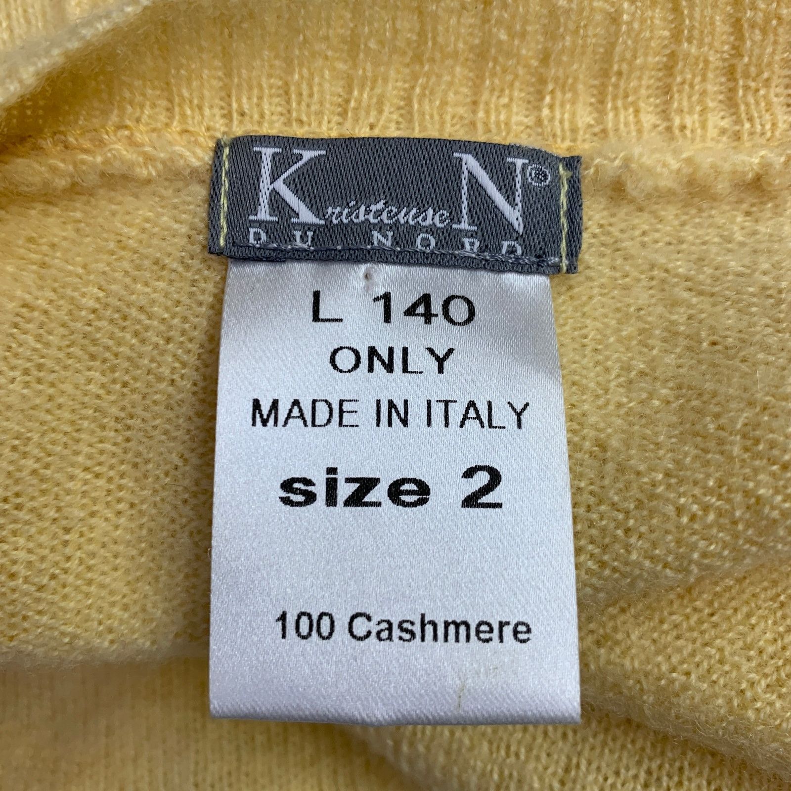 Other KRISTENSEN DU NORD 2 Yellow Cashmere Knit Cropped Casual Top Size XS / US 0-2 / IT 36-38 - 4 Thumbnail