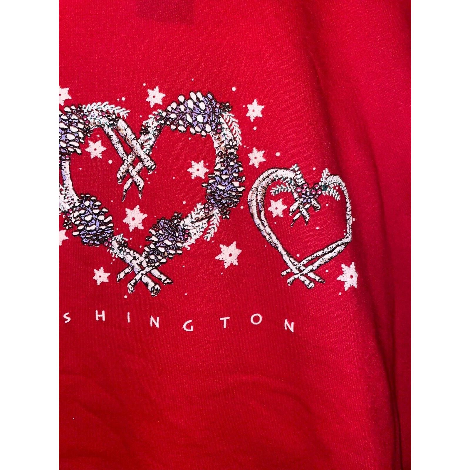 Jerzees Vintage Washington Sweatshirt Crewneck Love Red 90s VTG XL Size US XL / EU 56 / 4 - 5 Thumbnail
