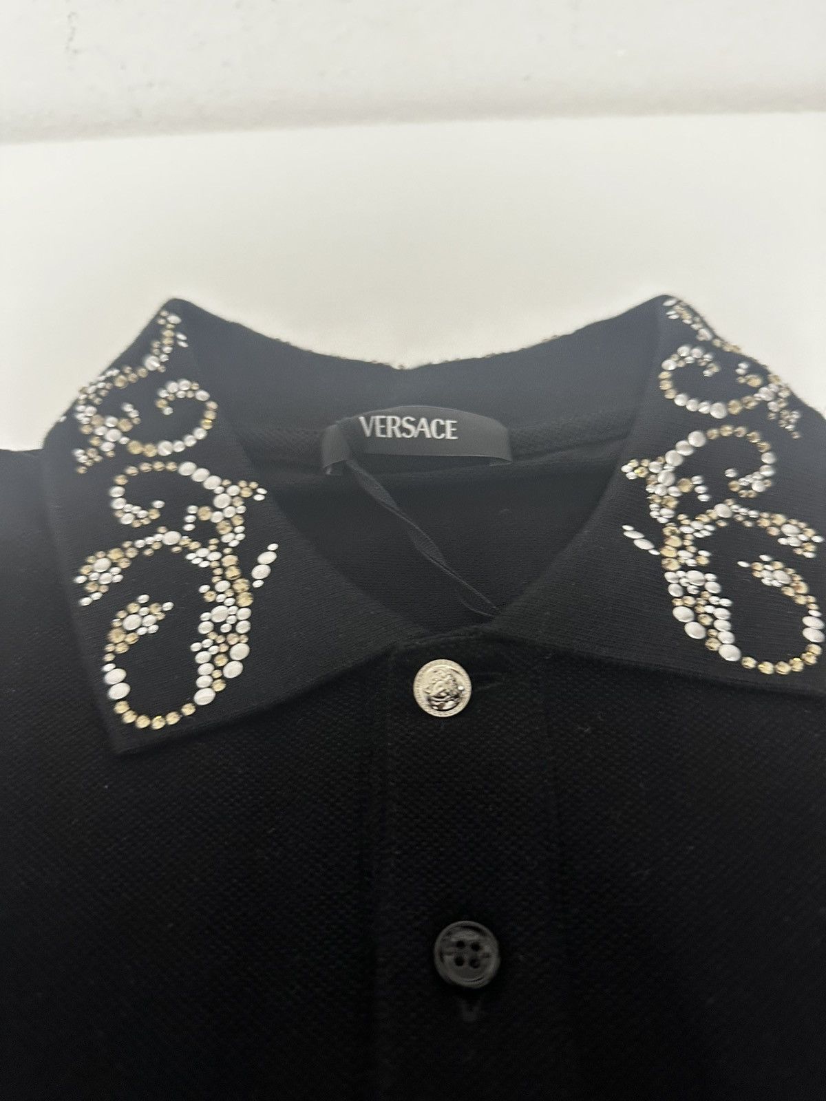 Versace Versace Black Embroidered Polo Shirt Size US S / EU 44-46 / 1 - 5 Thumbnail