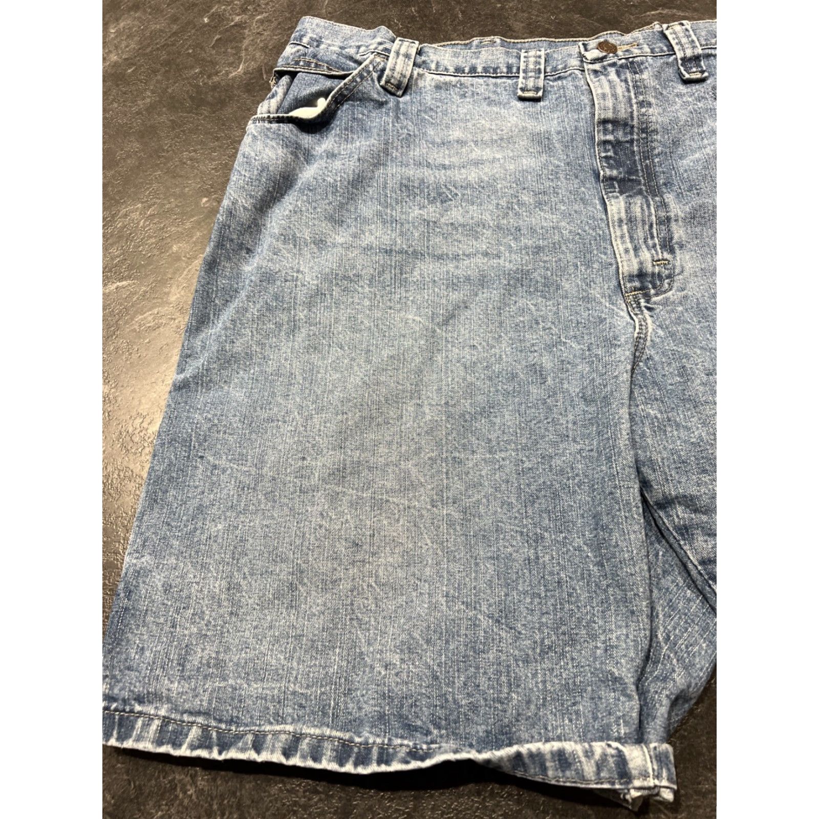 Wrangler Wrangler Men's Carpenter Shorts 46 Blue Denim Workwear 10" Inseam Flex Fit Biker Outdoor Size US 30 / EU 46 - 3 Thumbnail